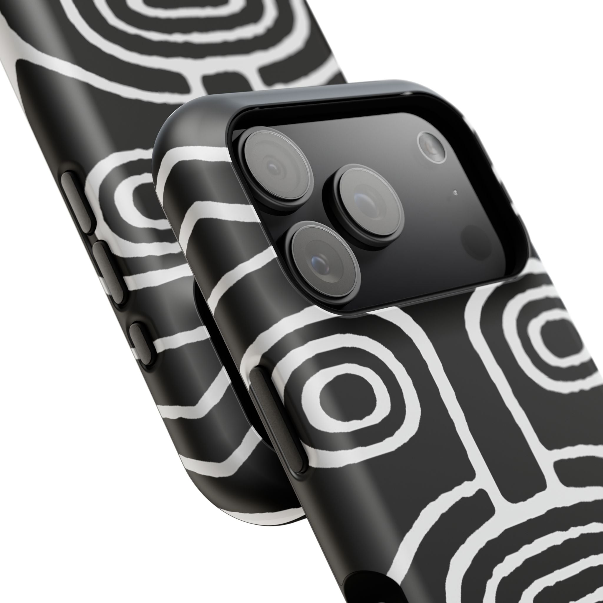 Phone Case — Black & White Tribal Mask Impact-Resistant Case