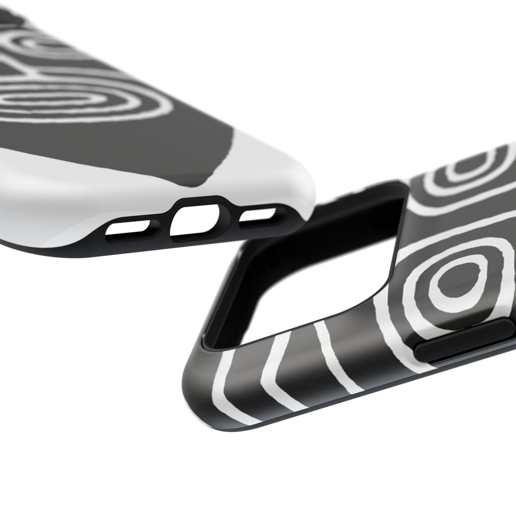 Phone Case — Black & White Tribal Mask Impact-Resistant Case