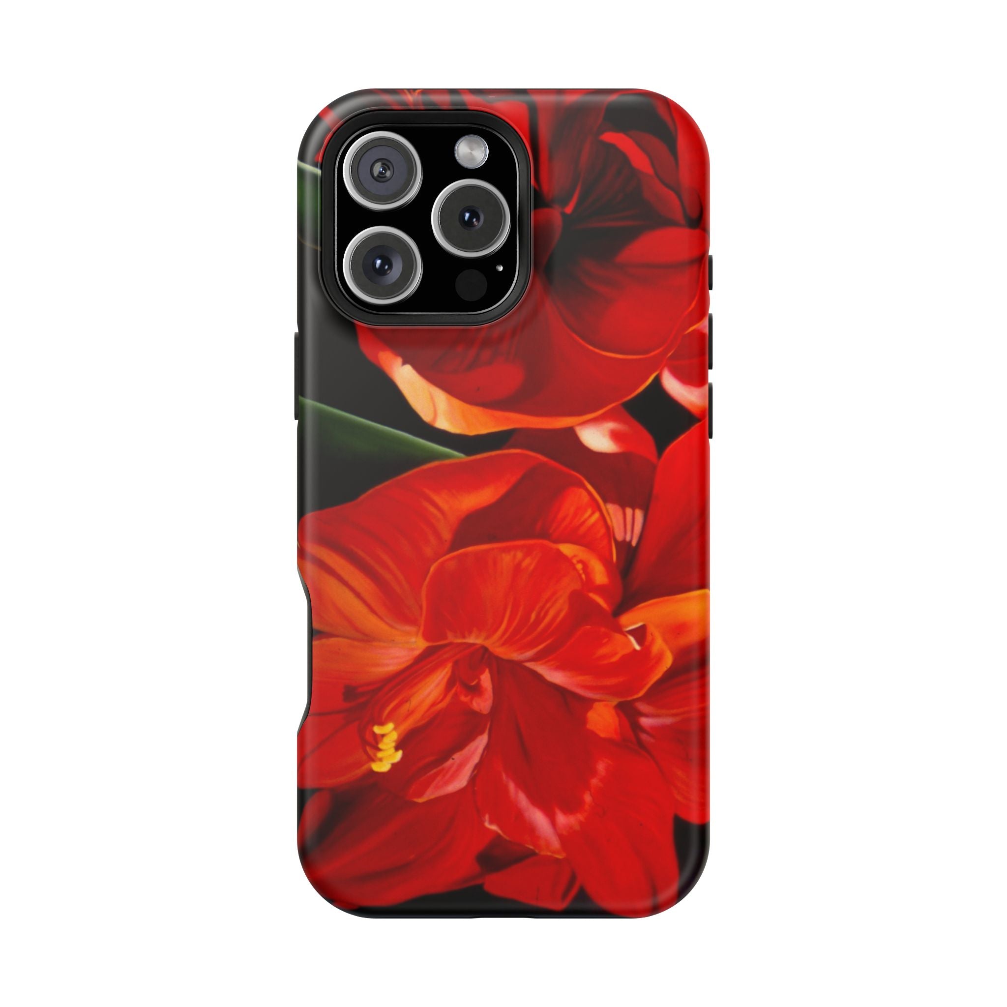 Phone case Lisa Herrera art print Red Amaryllis Floral Impact-Resistant Phone Case