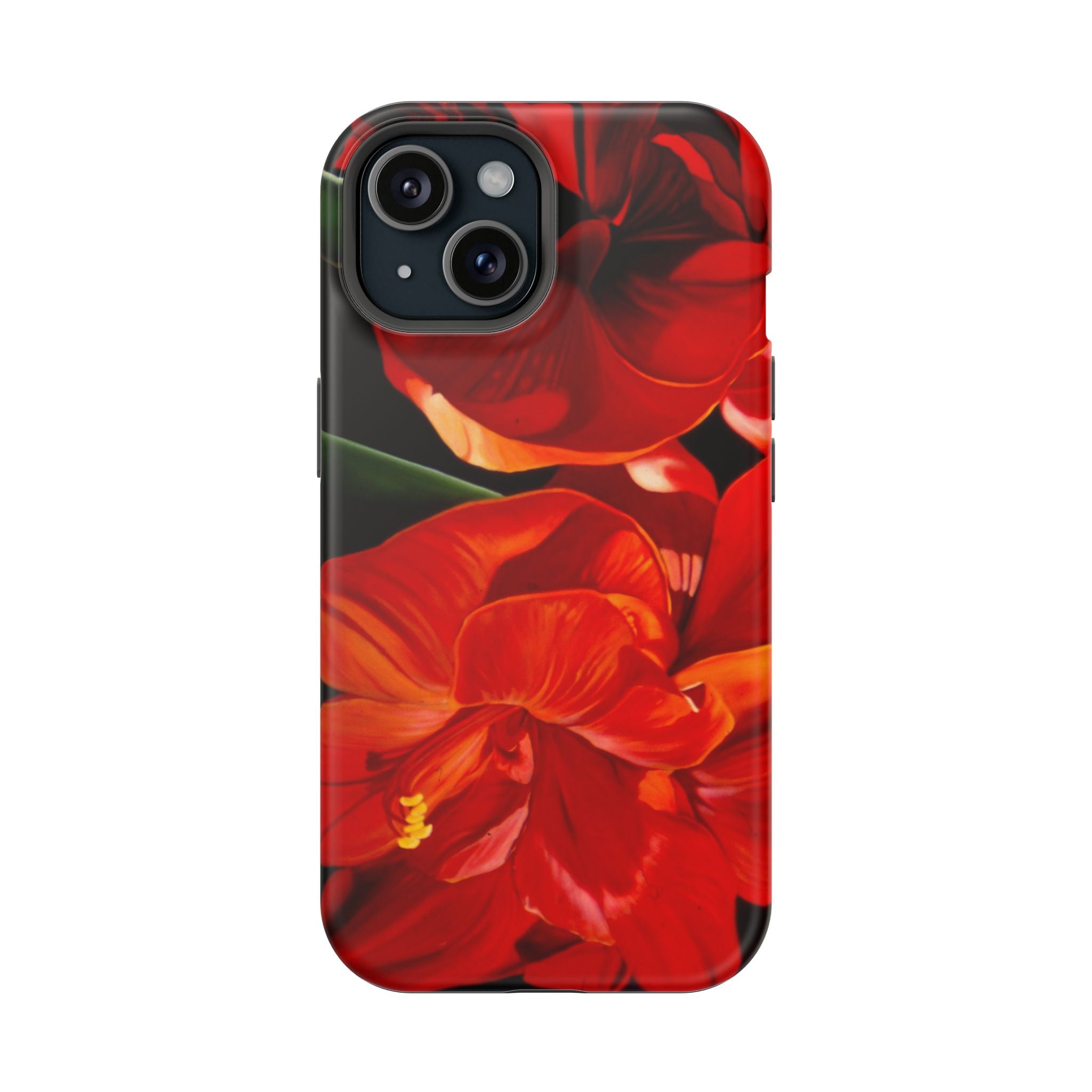 Phone case Lisa Herrera art print Red Amaryllis Floral Impact-Resistant Phone Case