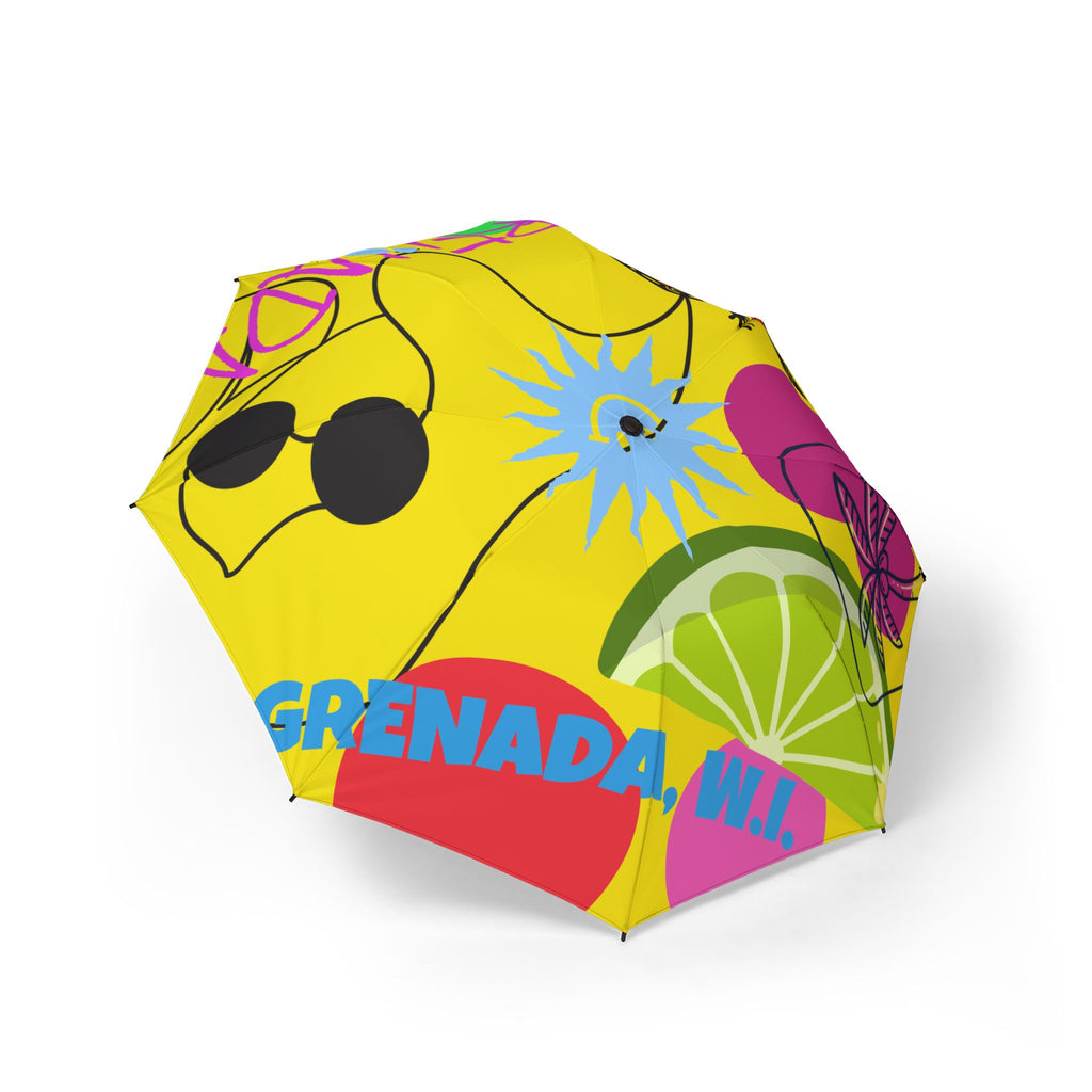 Umbrella Grenada Abstract Art Foldable  – Colorful Semi-Automatic Rain Shield