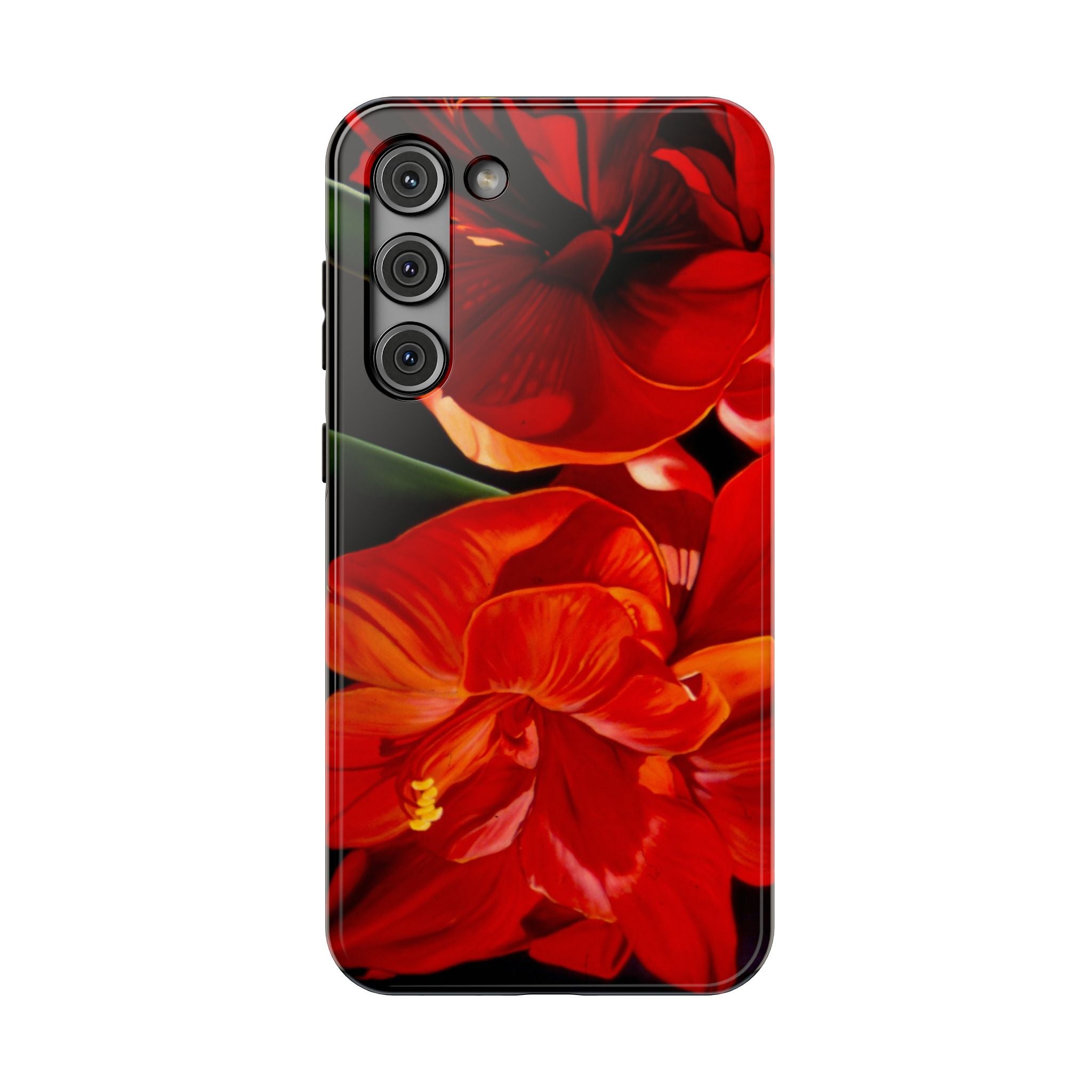 Phone case Lisa Herrera art print Red Amaryllis Floral Impact-Resistant Phone Case
