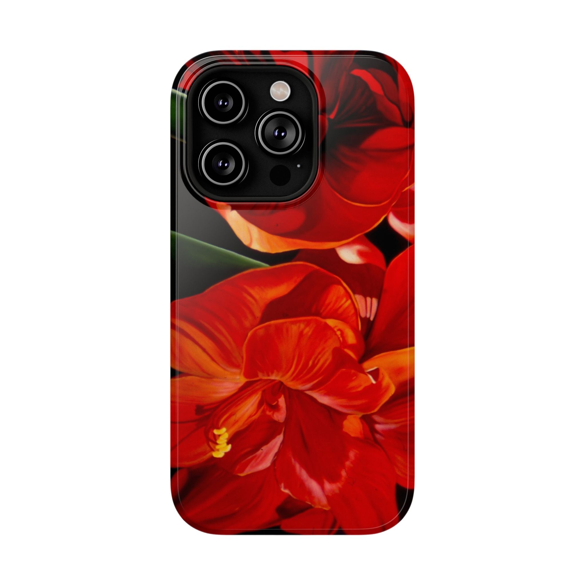 Phone case Lisa Herrera art print Red Amaryllis Floral Impact-Resistant Phone Case