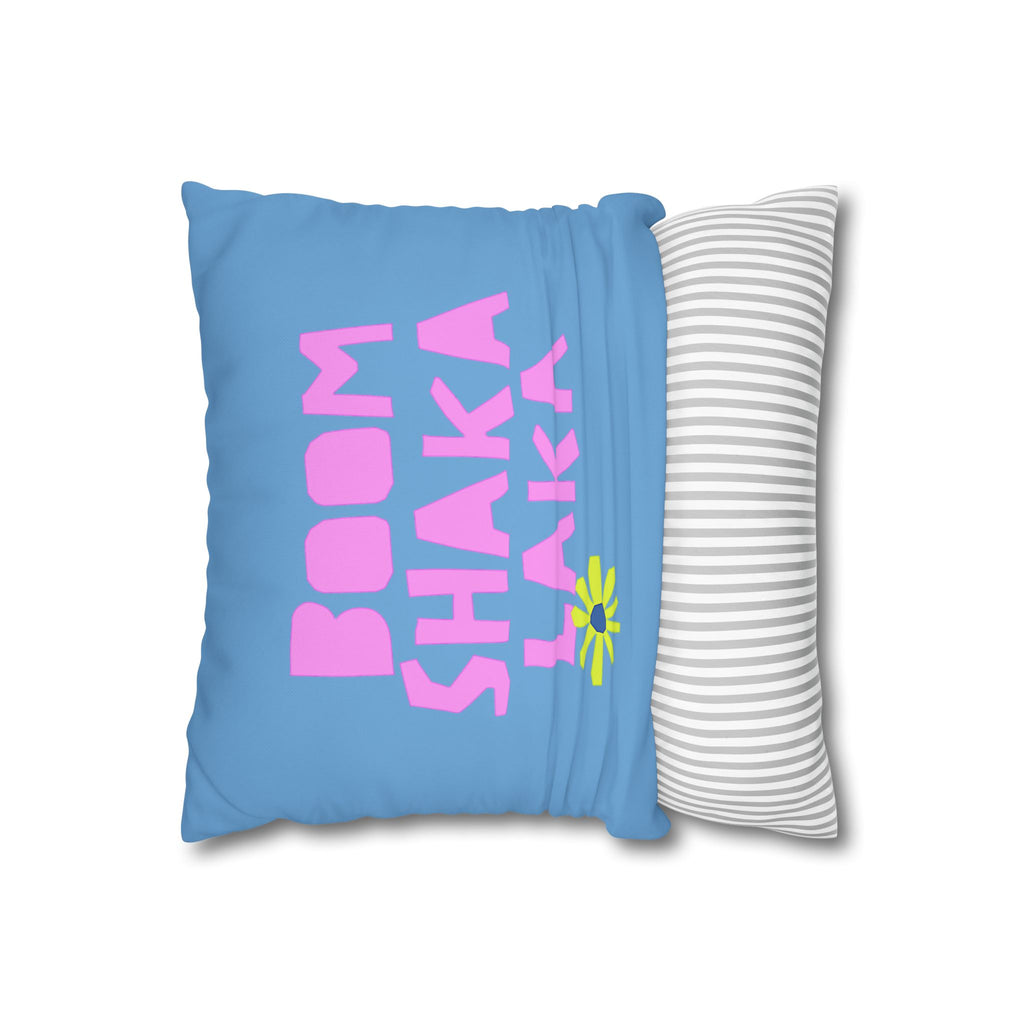Thow Pillowcase Blue Spiral Decorative Pillowcase — Coastal Sunburst Square Throw Pillow Cover