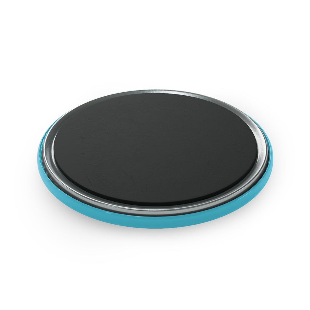 Flying Fish Magnet Turquoise — Round Ocean Art Button Magnet