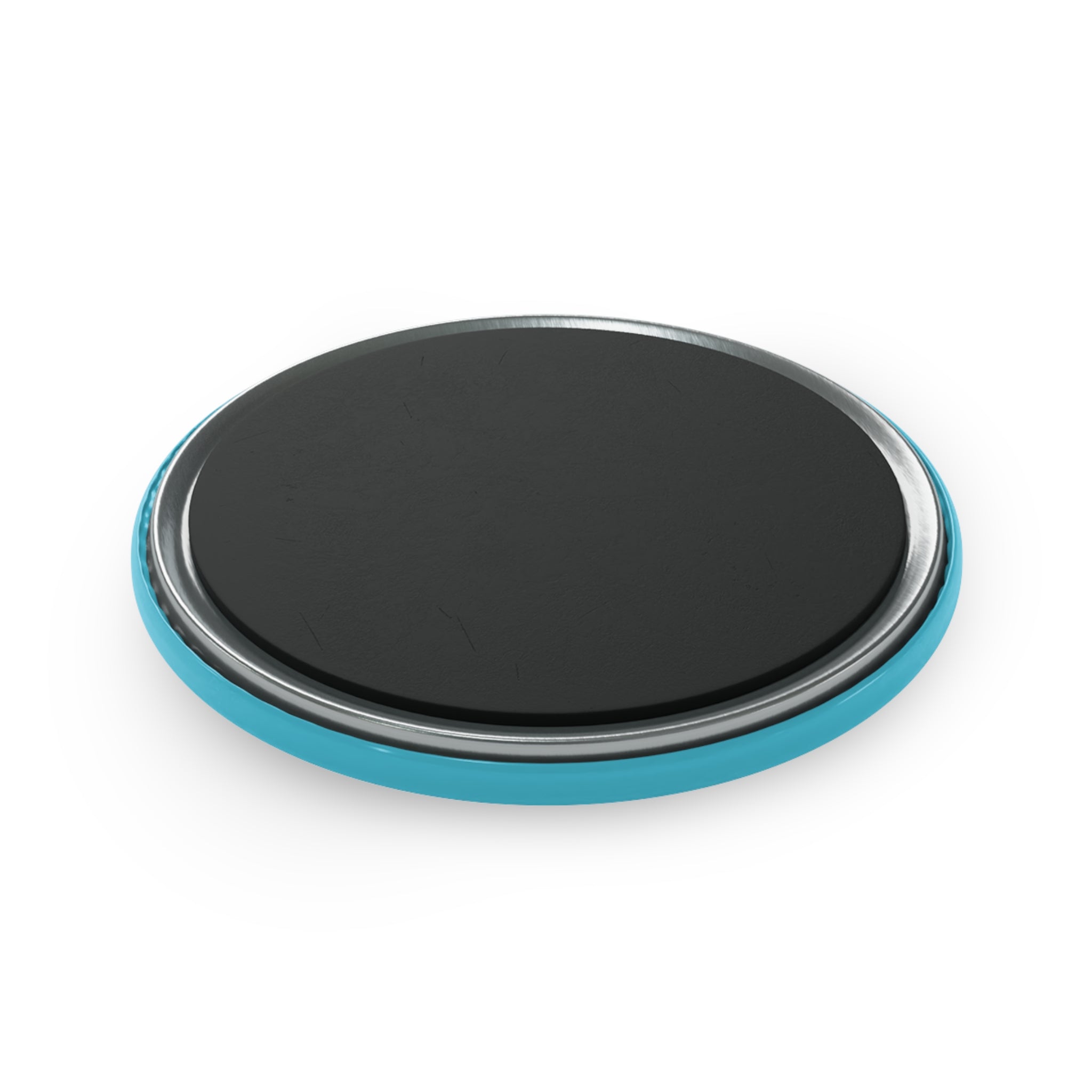 Flying Fish Magnet Turquoise — Round Ocean Art Button Magnet