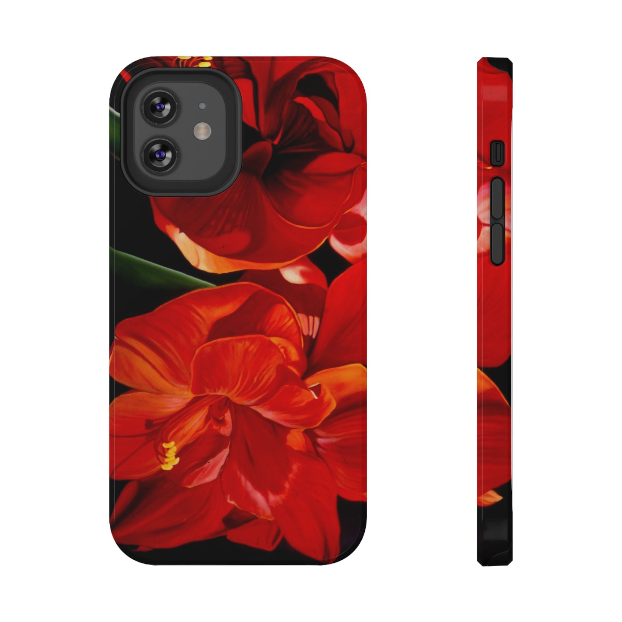 Phone case Lisa Herrera art print Red Amaryllis Floral Impact-Resistant Phone Case