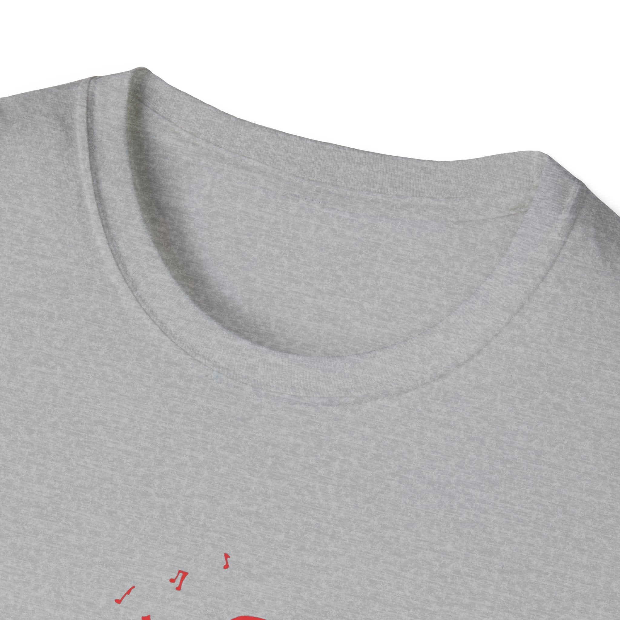 T-Shirt with red lined big drum drummer — Red Line Native Drummer Illustration