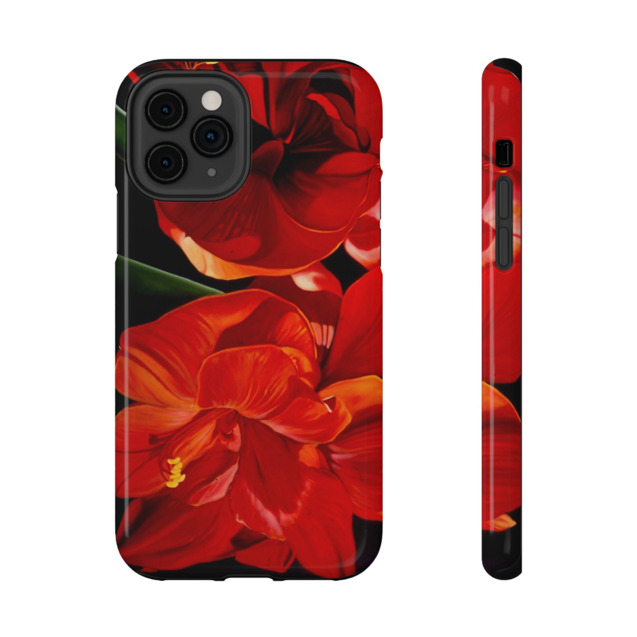 Phone case Lisa Herrera art print Red Amaryllis Floral Impact-Resistant Phone Case