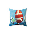 Throw Pillow Lisa Herrera art print Sailing Boats Spinnakers - Coastal Decorative Cushion