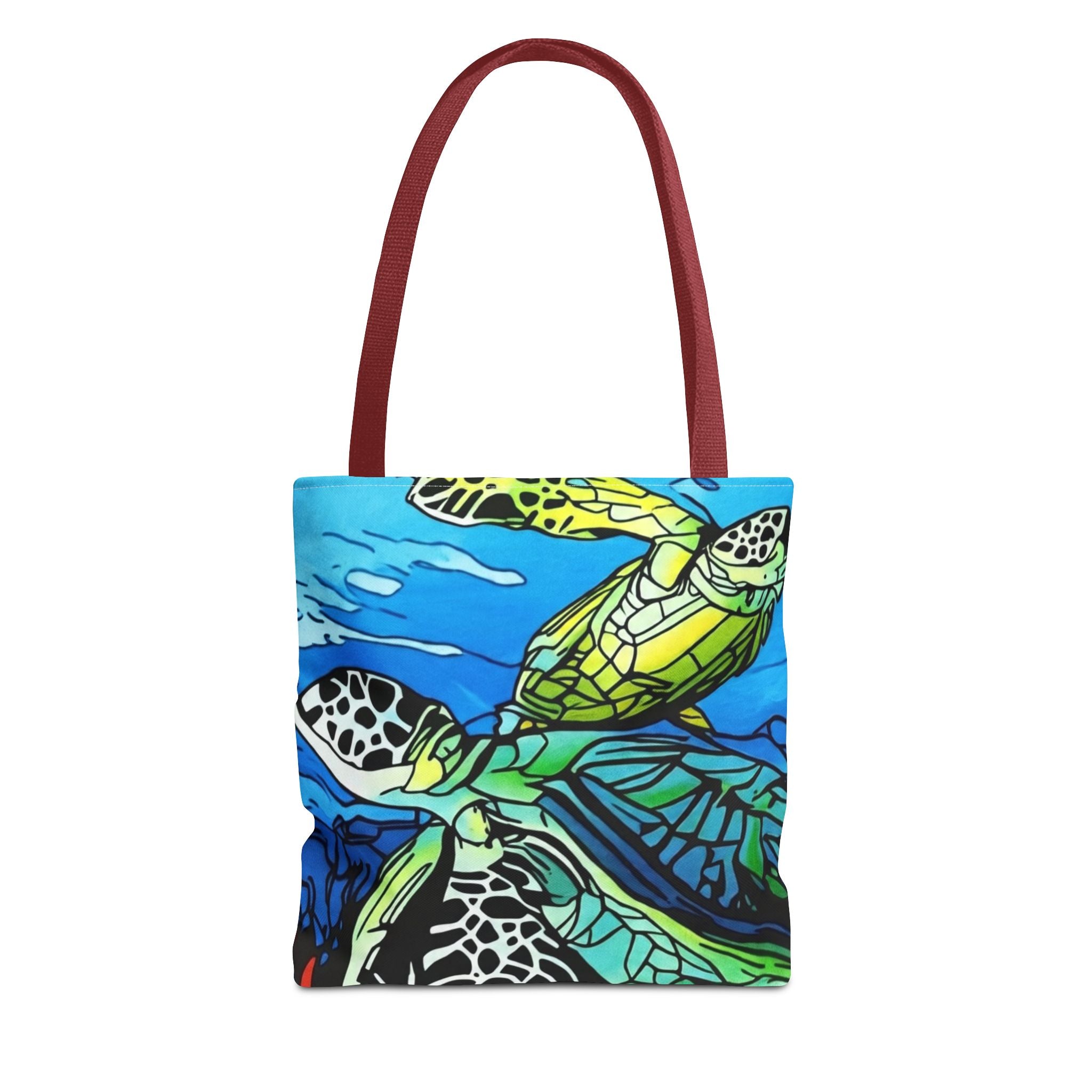 Tote Bag Sea Turtle Art  — Colorful Ocean Wildlife Canvas Tote