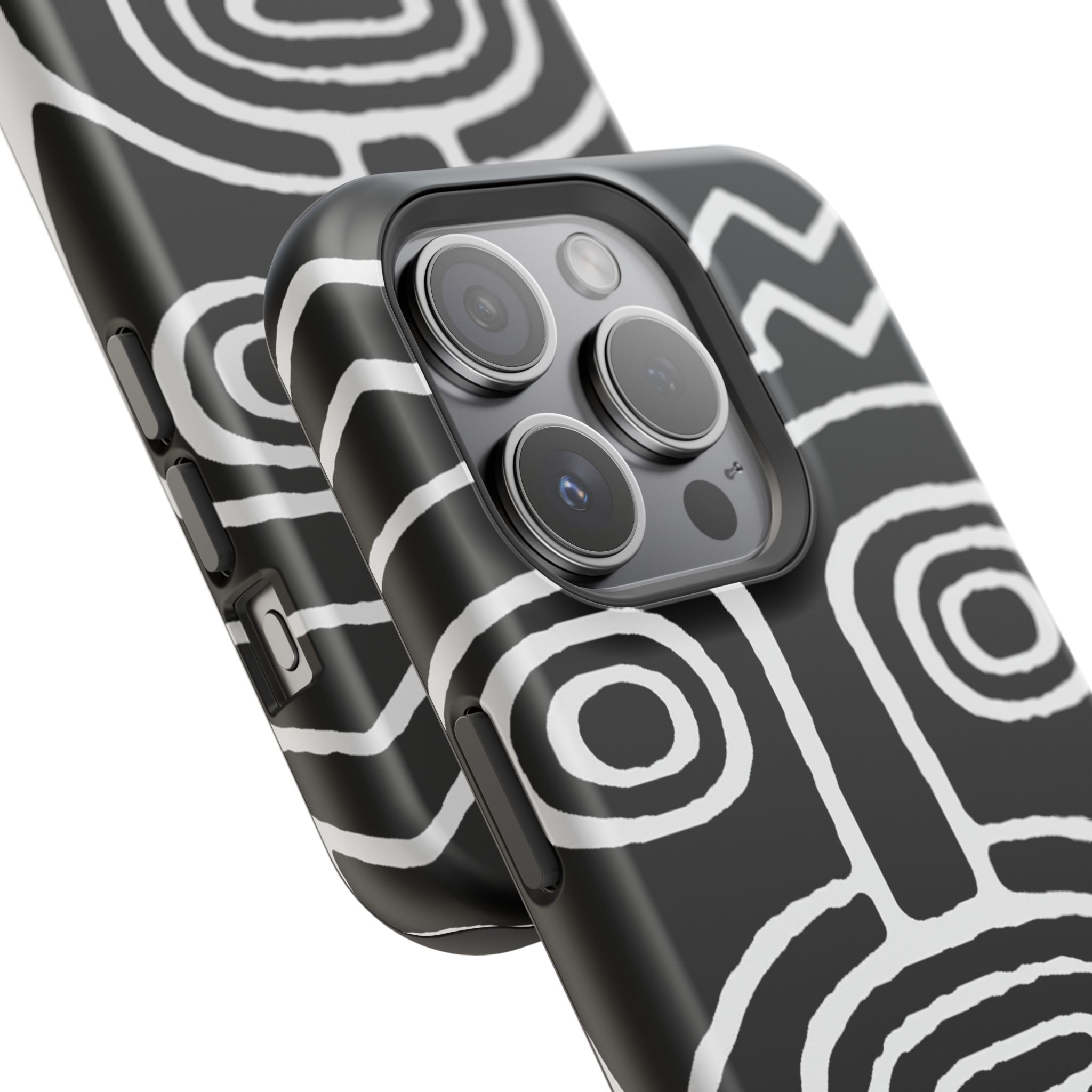 Phone Case — Black & White Tribal Mask Impact-Resistant Case