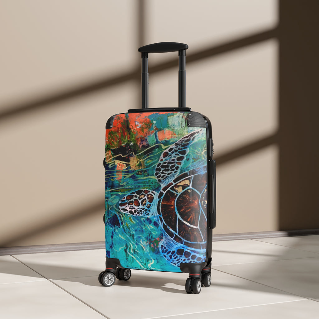 Carry-on Suitcase Sea Turtle — Colorful Ocean Art Travel Luggage