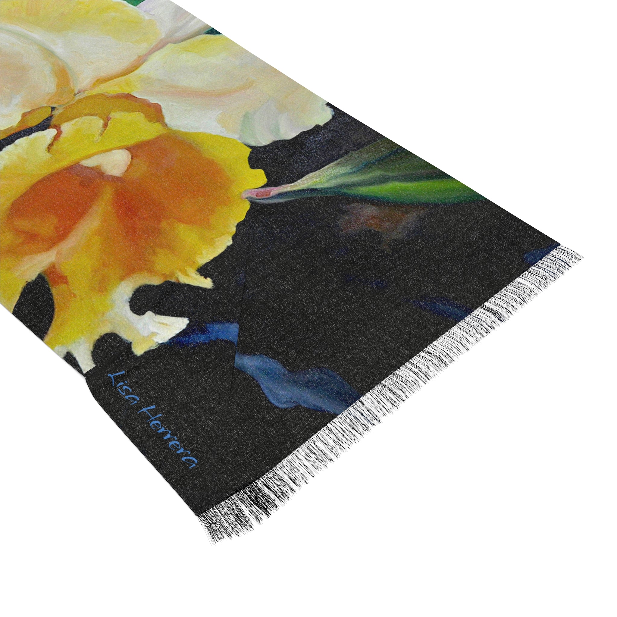 Floral Light Scarf – Yellow Cattleya Orchid Print