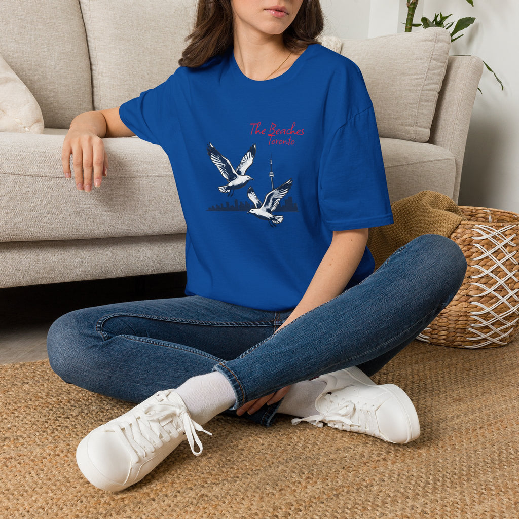 T-Shirt — The Beaches Toronto with Seagulls and cn tower