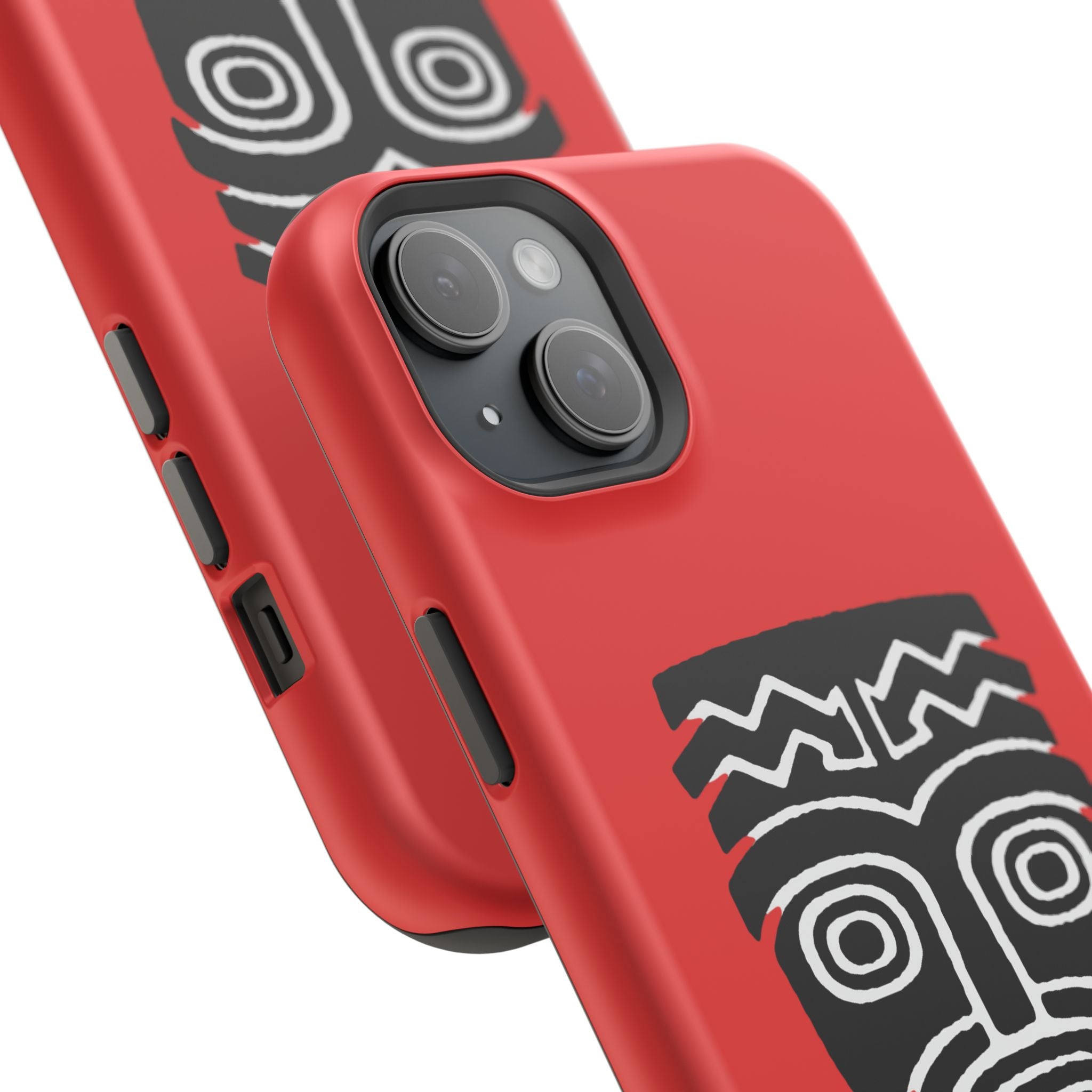 Phone Case Tiki Mask Impact-Resistant Phone Case — Bold Red Protective Cover