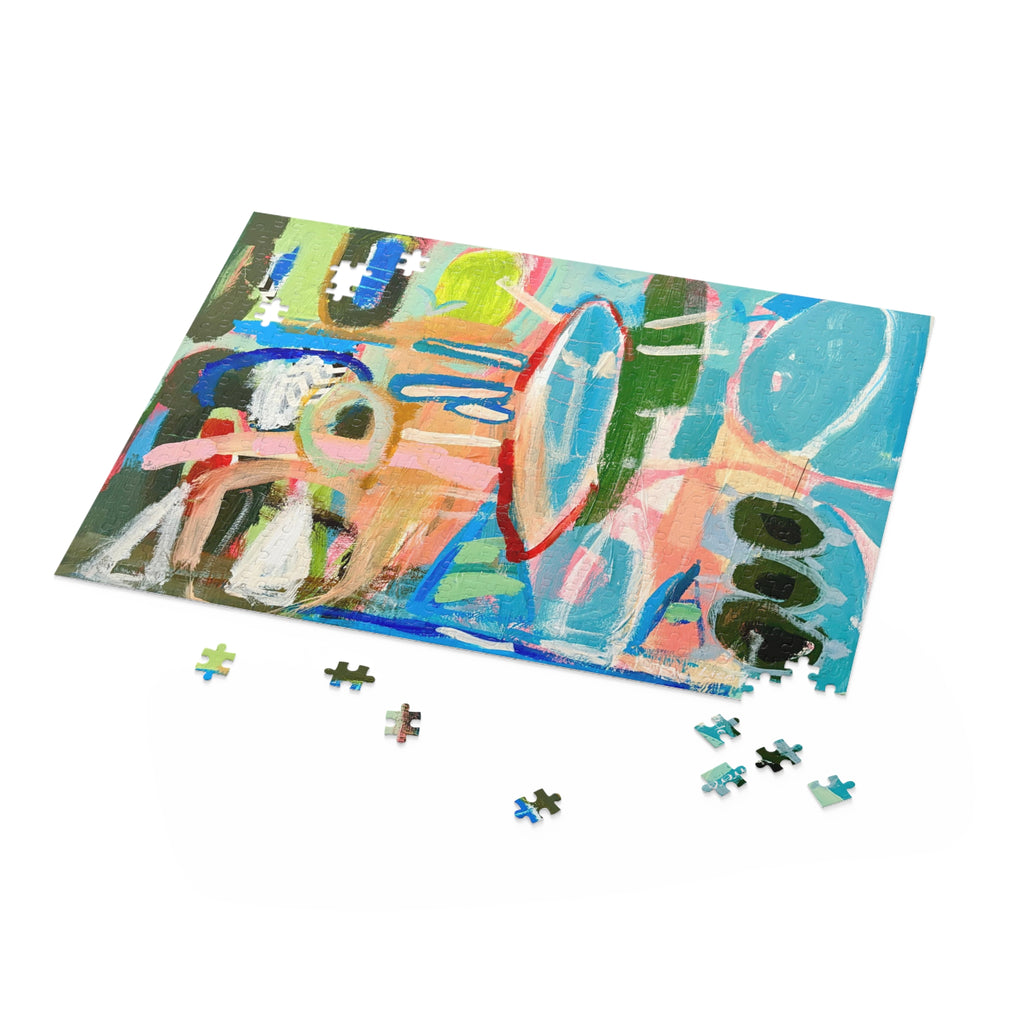 Puzzle Lisa Herrera art print Abstract Surfboard Art Puzzle — Colorful Coastal 120/252/500-Piece Jigsaw