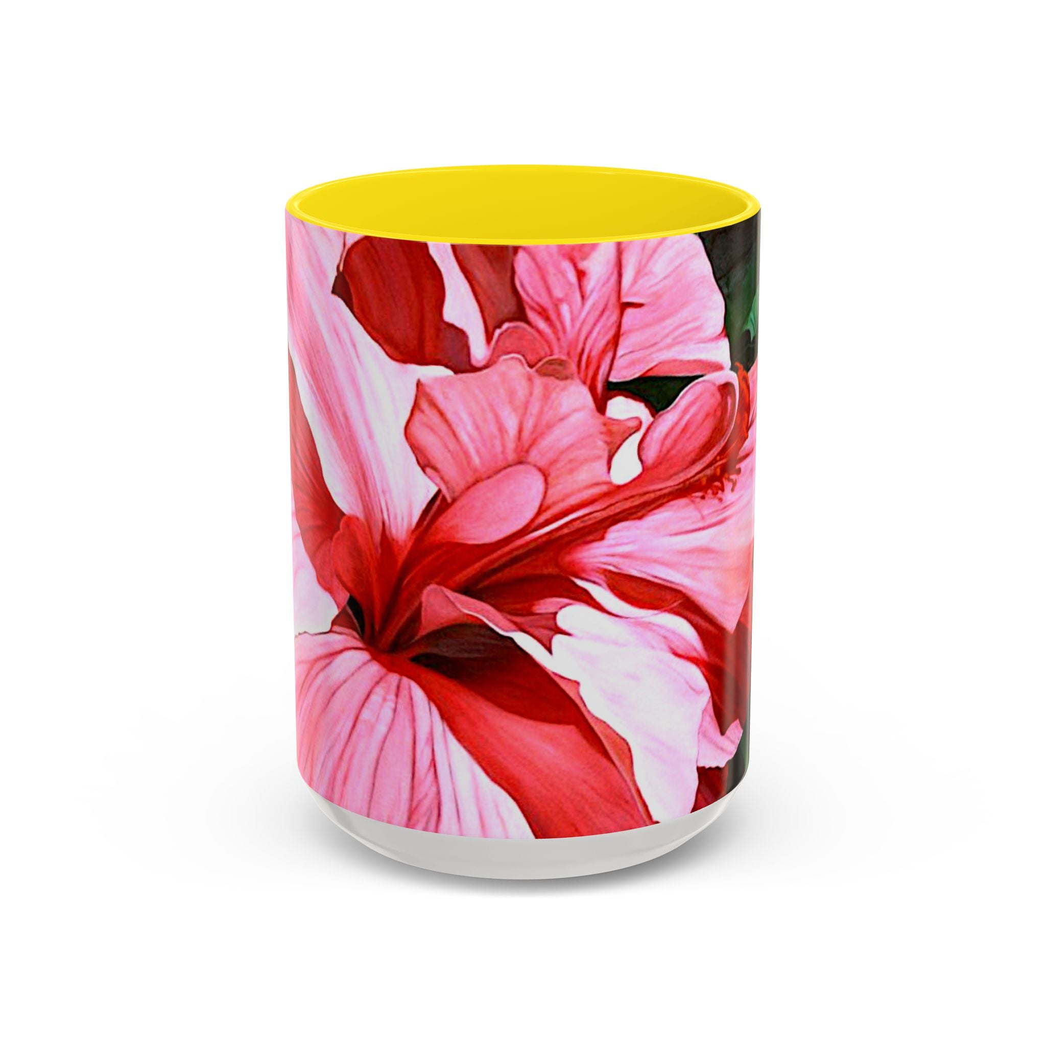 Coffee Mug Pink Hibiscus Painting (11, 15oz)