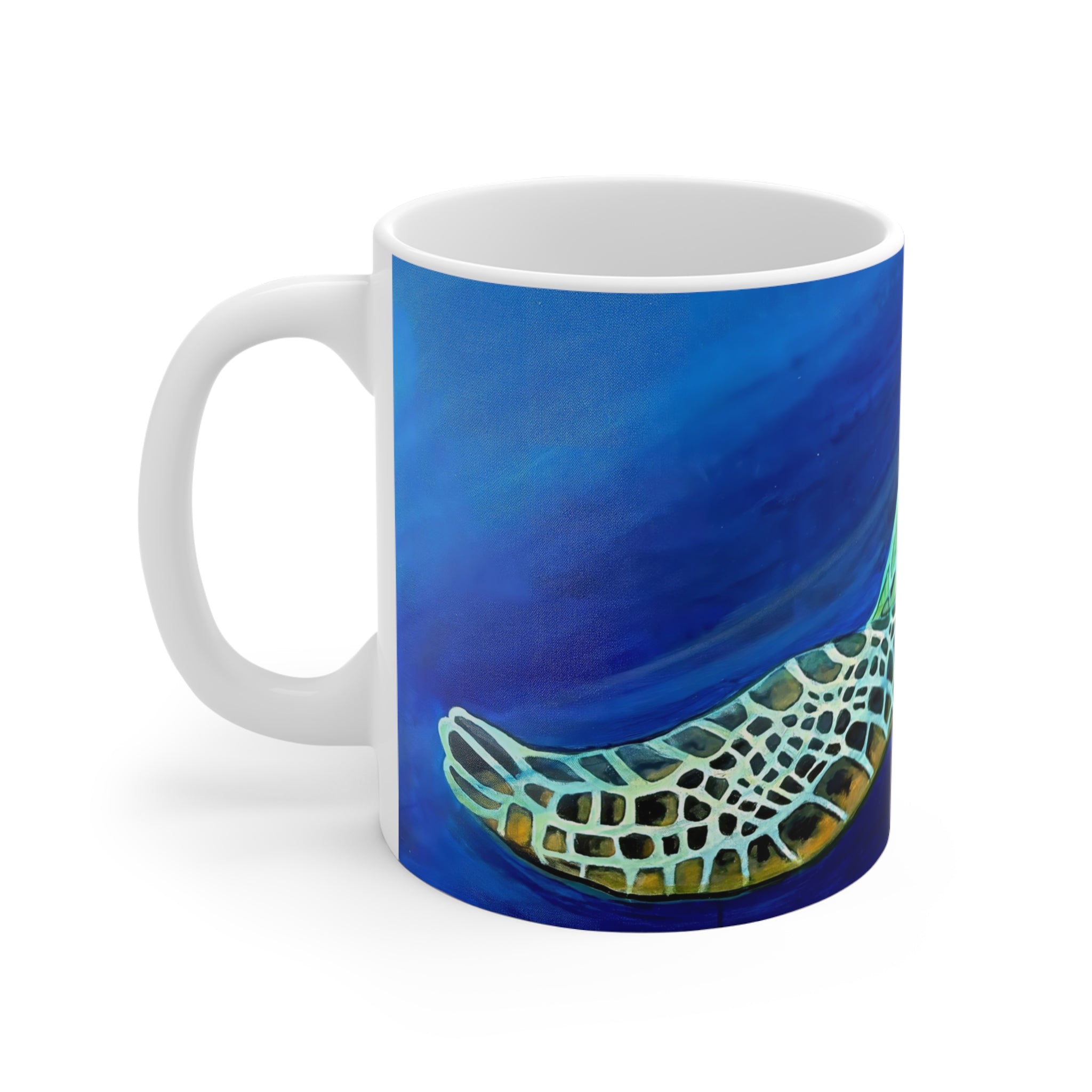 Mug Lisa Herrera art print Sea Turtle — Ocean Art Ceramic Coffee Cup (11 oz)