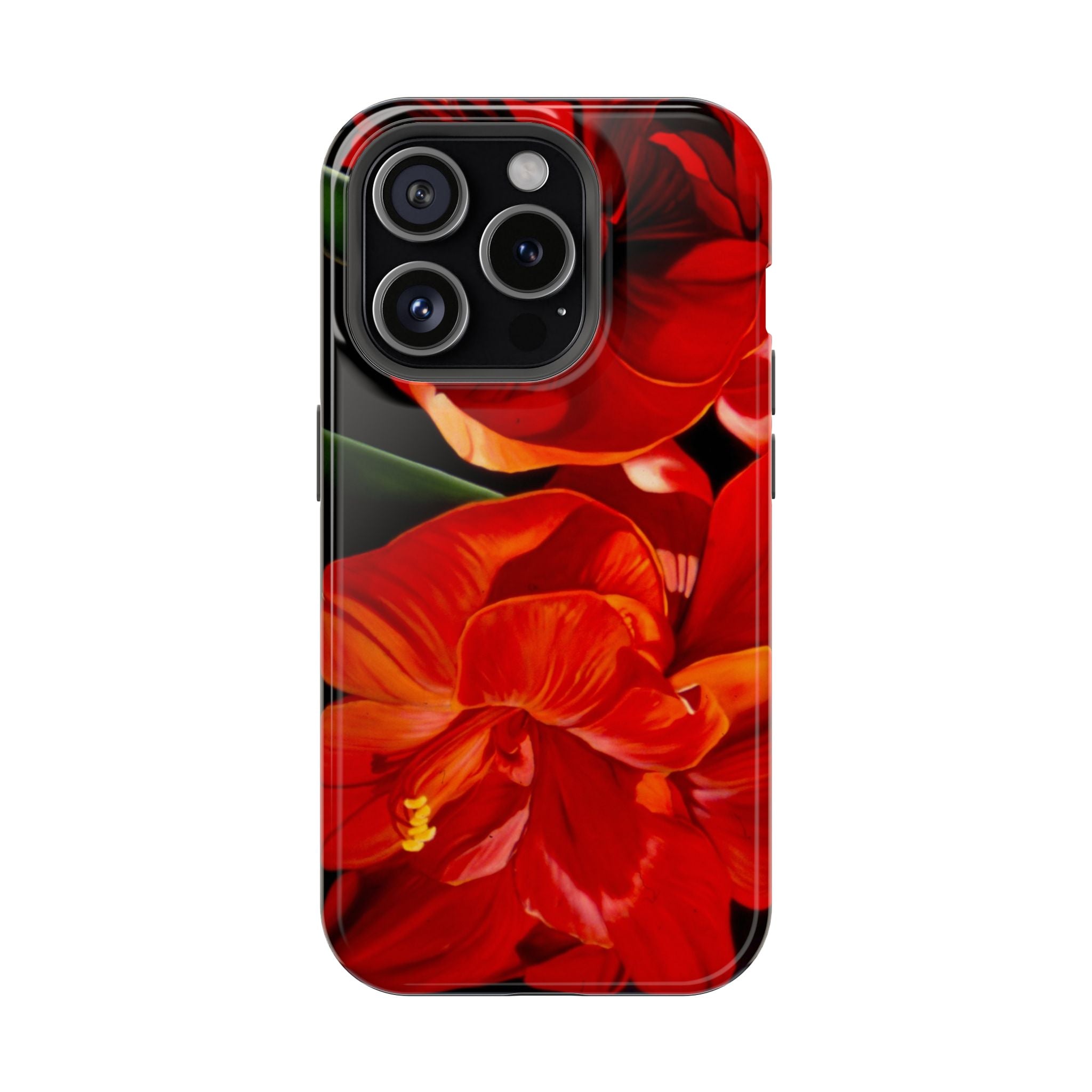 Phone case Lisa Herrera art print Red Amaryllis Floral Impact-Resistant Phone Case