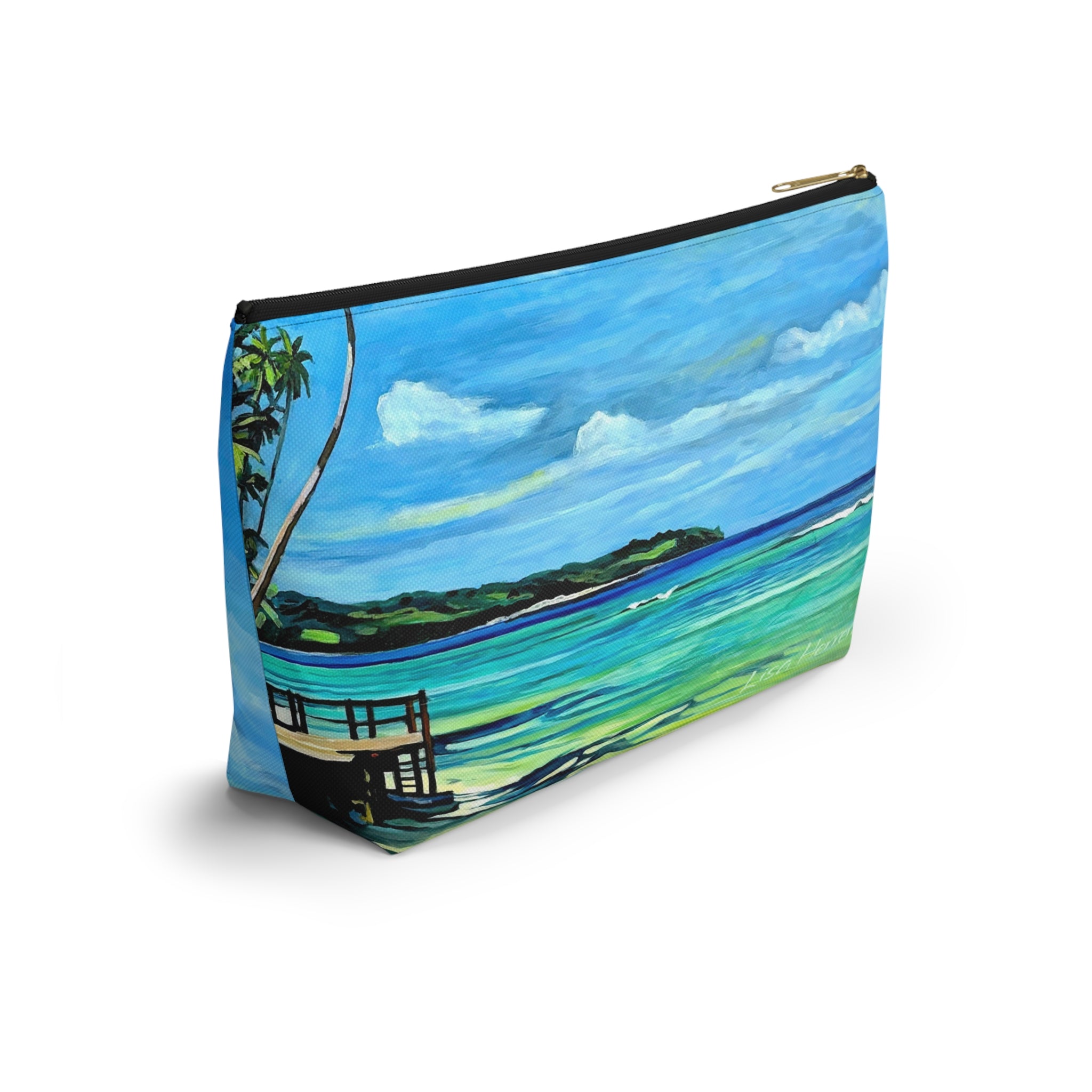 Accesory Pouch Lisa Herrera Art Tropical Beach — Palm Tree Cosmetic Bag