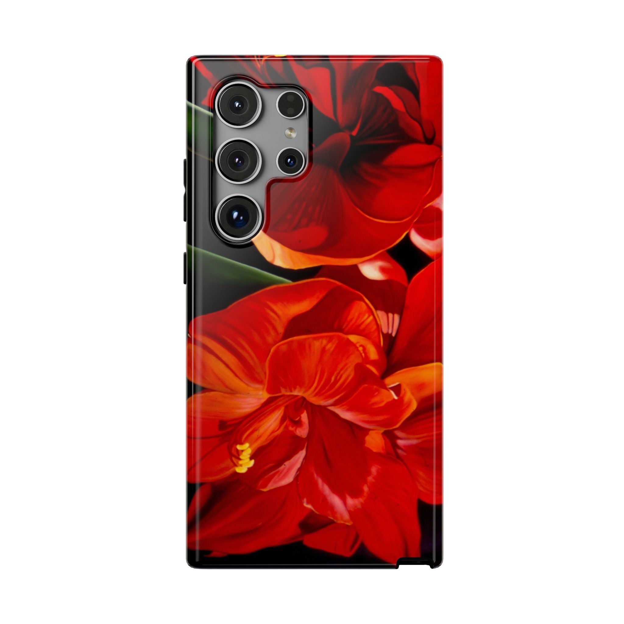 Phone case Lisa Herrera art print Red Amaryllis Floral Impact-Resistant Phone Case