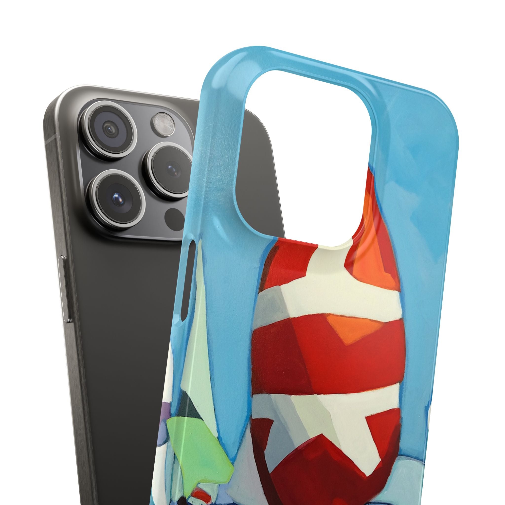 Phone case Lisa Herrera art Sailboats Slim Case — Colorful Nautical Phone Case