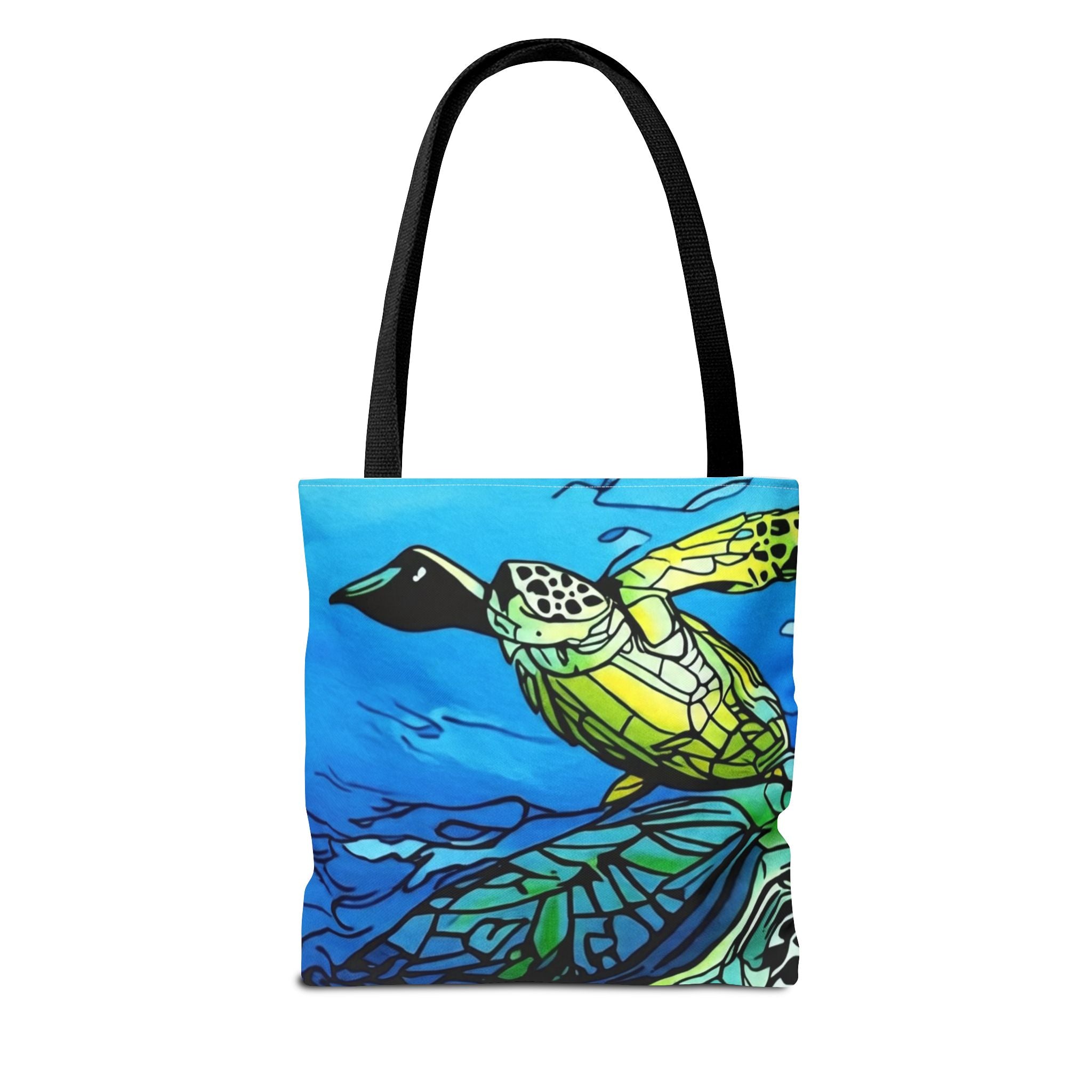 Tote Bag Sea Turtle Art  — Colorful Ocean Wildlife Canvas Tote