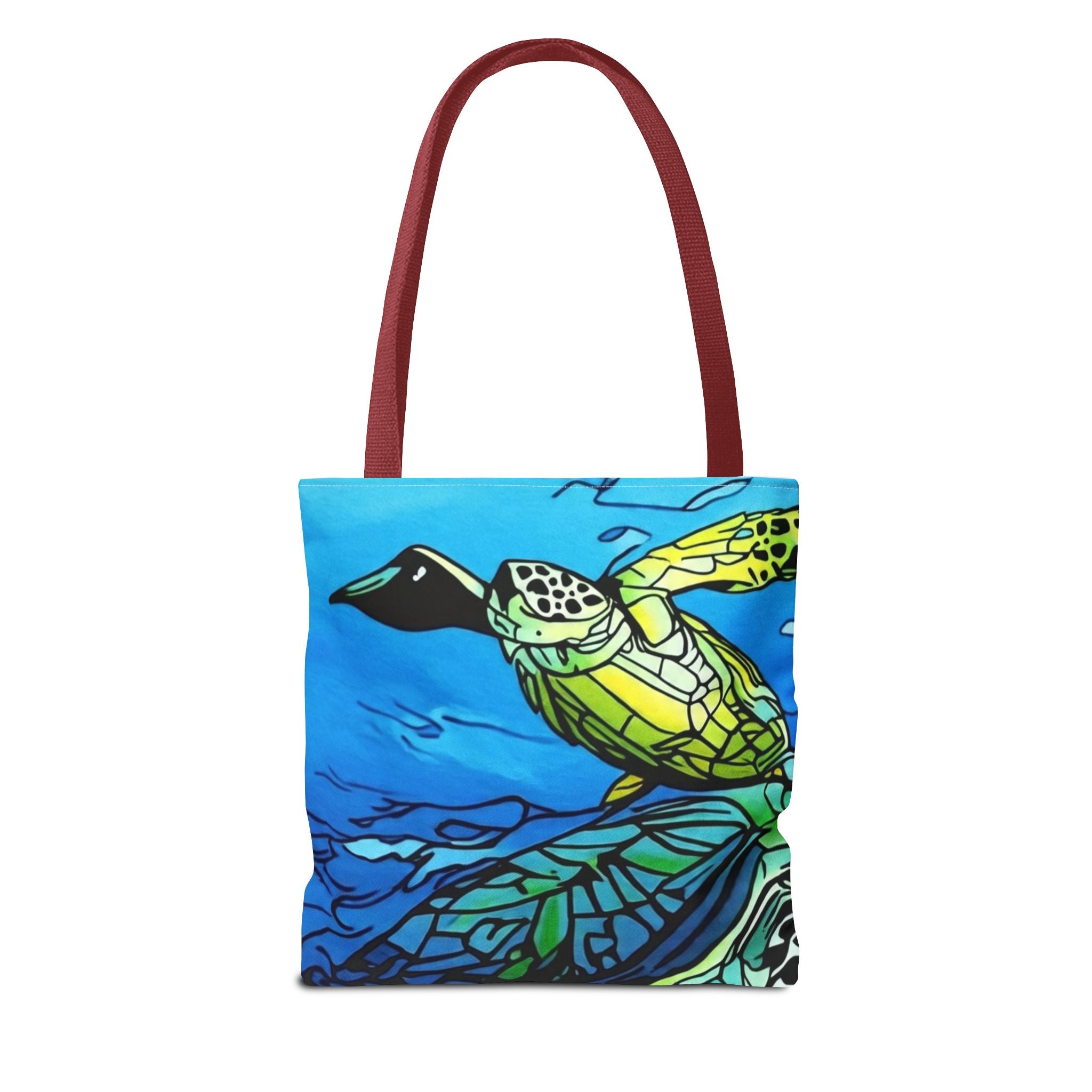 Tote Bag Sea Turtle Art  — Colorful Ocean Wildlife Canvas Tote
