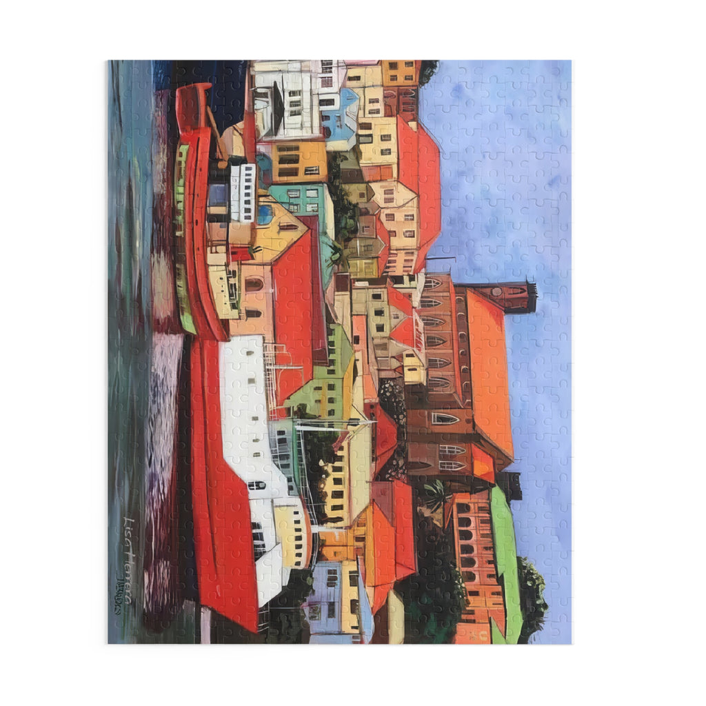Puzzle Lisa Herrera art print St George's Carenage Harbor Puzzle — Colorful Grenada Carenage Jigsaw (120/252/500 pcs)