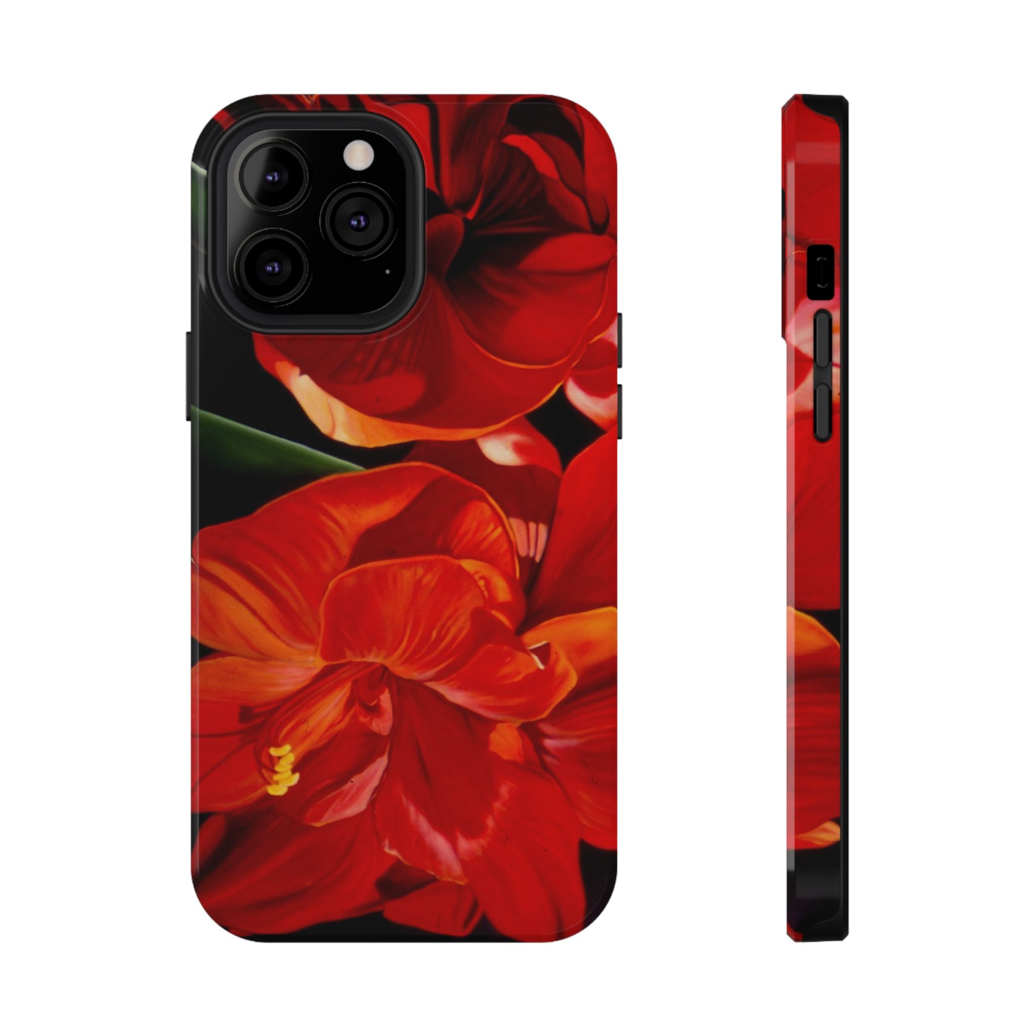 Phone case Lisa Herrera art print Red Amaryllis Floral Impact-Resistant Phone Case