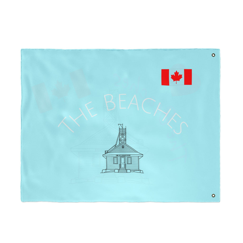 Outdoor Flag - The Beaches Leuty Stn with Canada flag