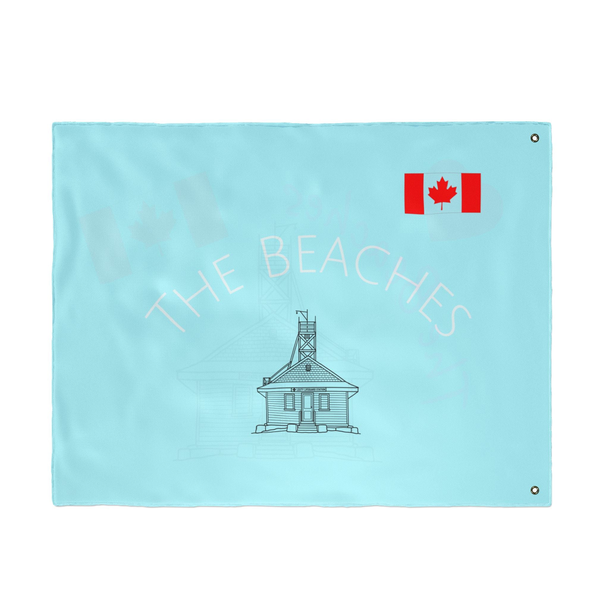 Outdoor Flag - The Beaches Leuty Stn with Canada flag