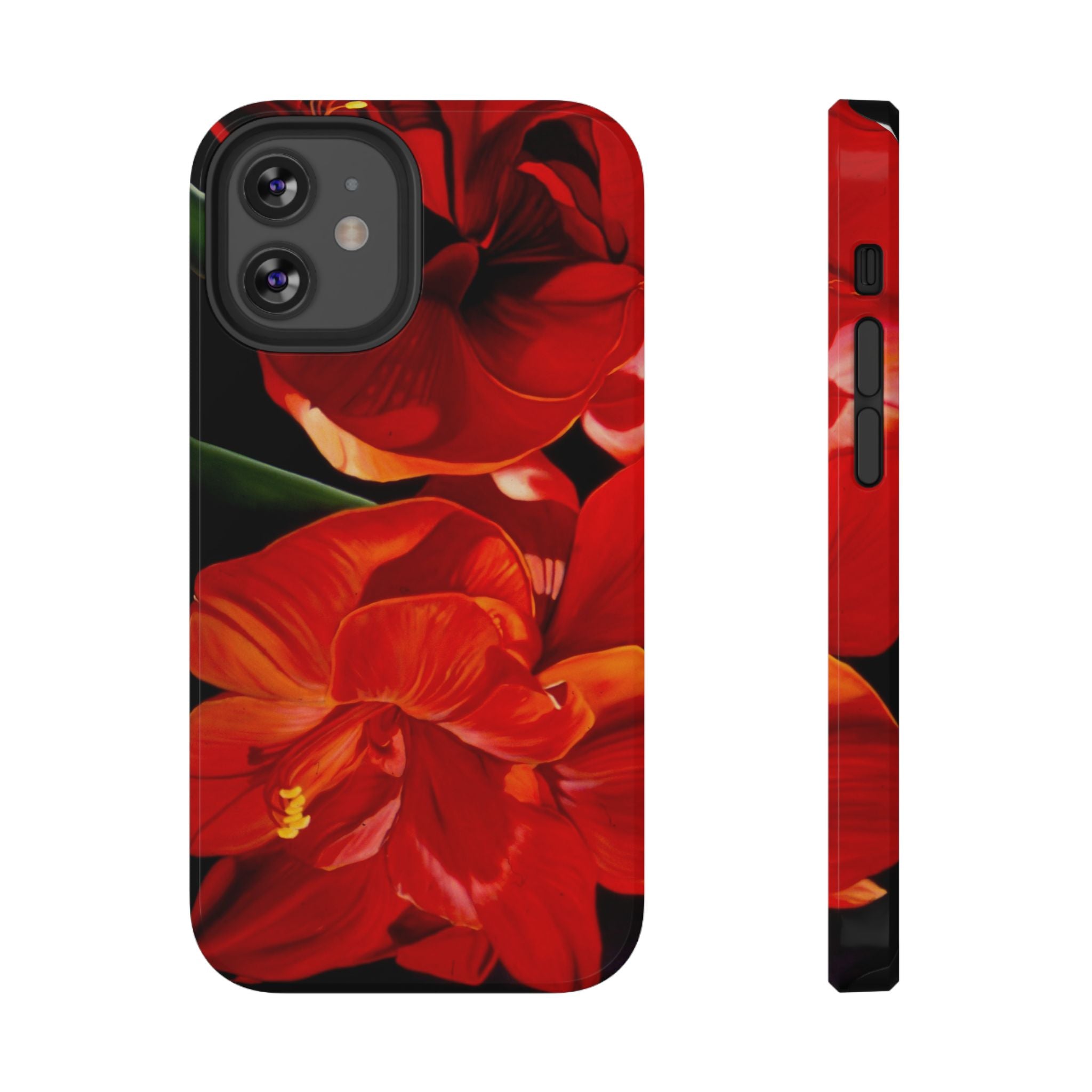 Phone case Lisa Herrera art print Red Amaryllis Floral Impact-Resistant Phone Case