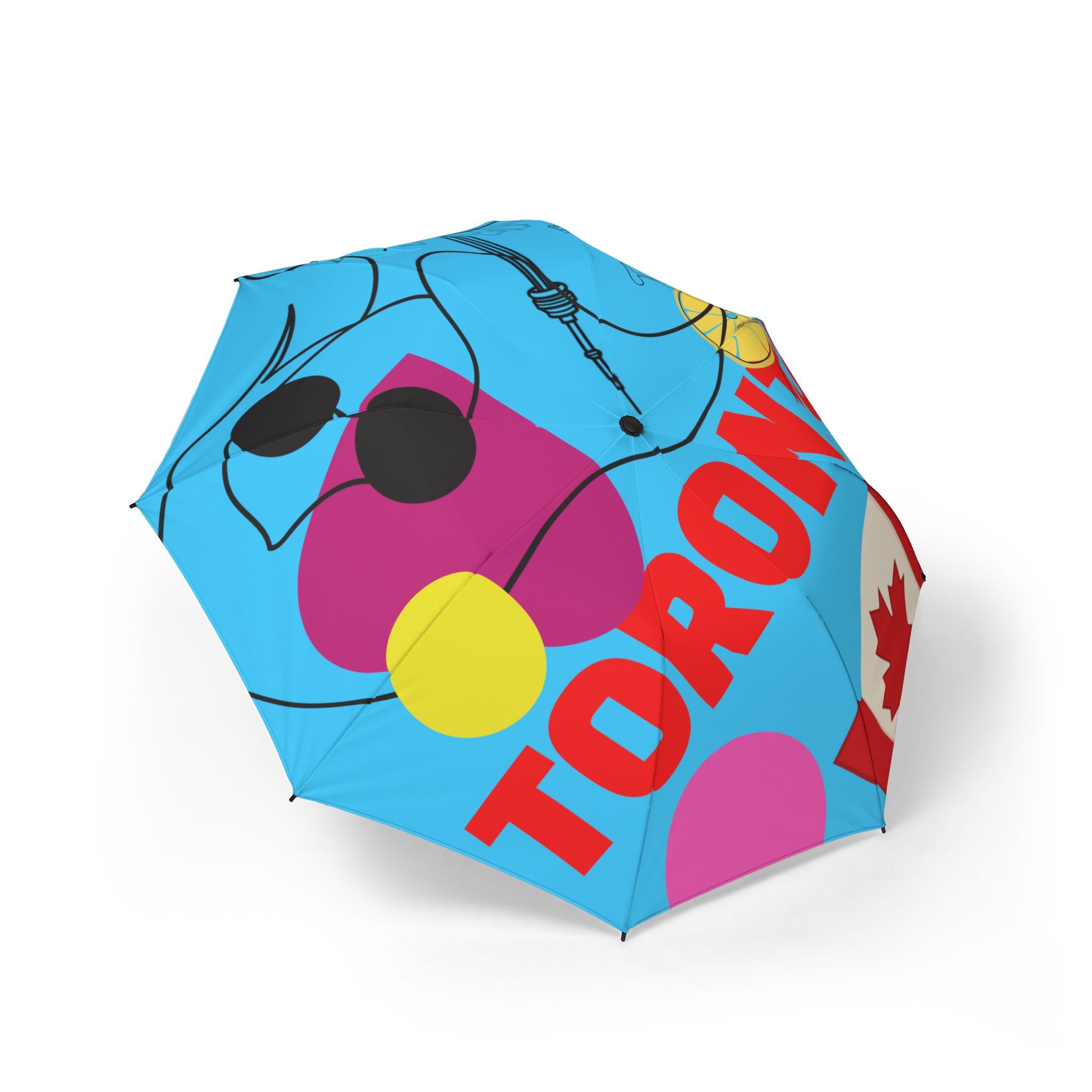 Umbrella Toronto Abstract Art Foldable  – Colorful Semi-Automatic Rain Shield