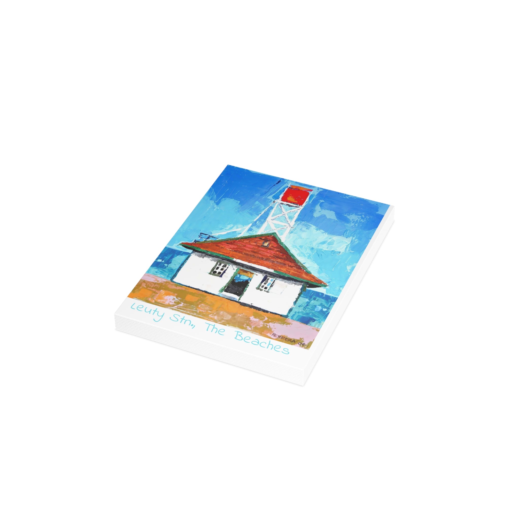 Greeting Card with painting by Lisa Herrera 'The Leuty Stn. The Beaches' — Blank Inside (Pack of 1/10/30/50)