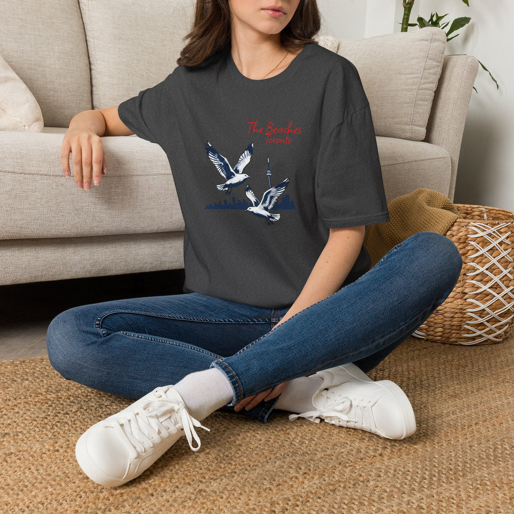 T-Shirt — The Beaches Toronto with Seagulls and cn tower