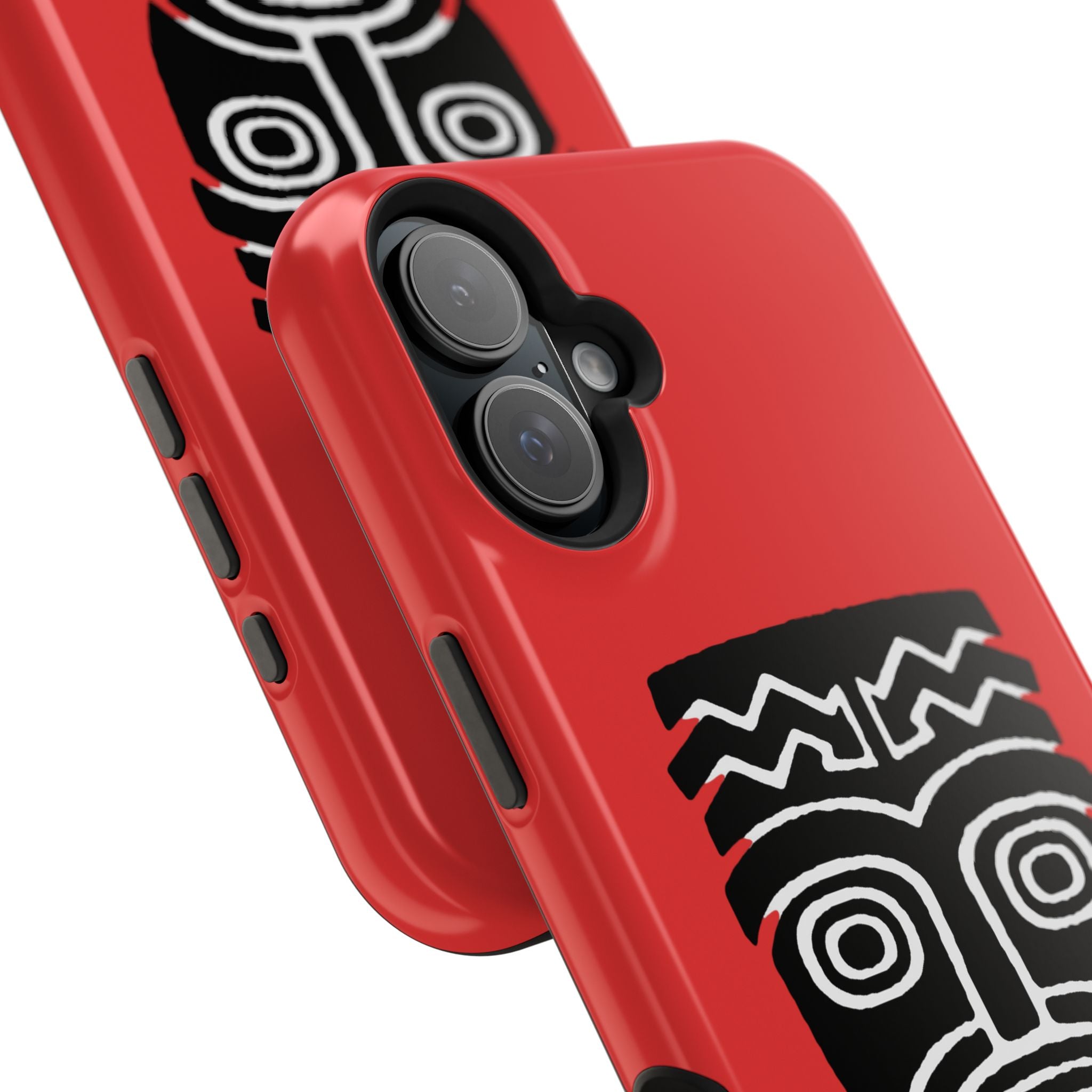 Phone Case Tiki Mask Impact-Resistant Phone Case — Bold Red Protective Cover