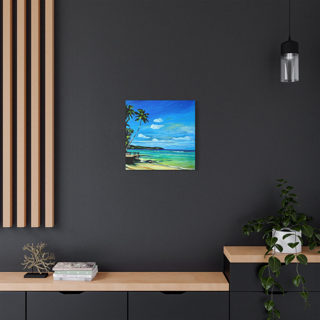 Canvas Print Lisa Herrera art Tropical Beach Canvas Print — Palm Trees Seaside Stretched Wall Art