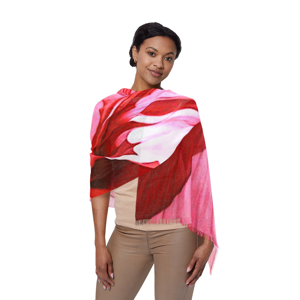 Tropical Hibiscus Light Scarf - Pink Floral Beach Wrap