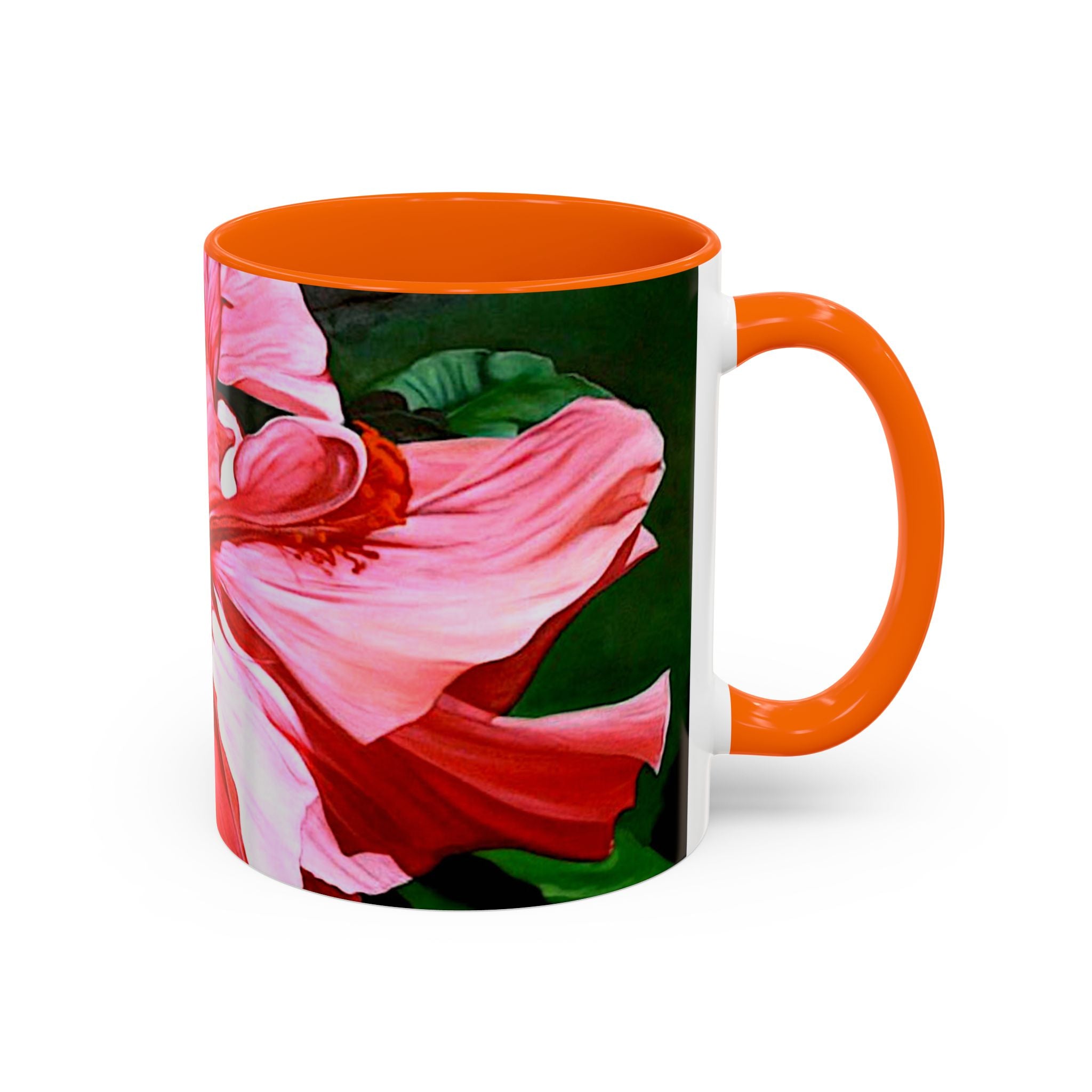 Coffee Mug Pink Hibiscus Painting (11, 15oz)