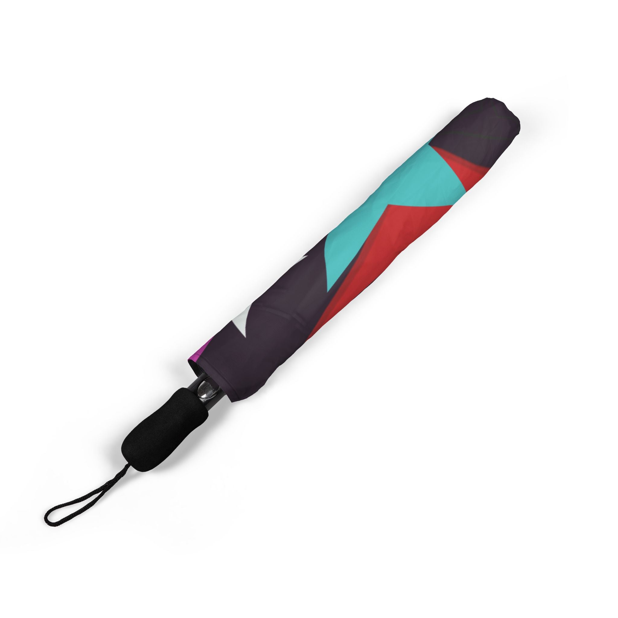 Umbrella Toronto Abstract Art Foldable  – Colorful Semi-Automatic Rain Shield