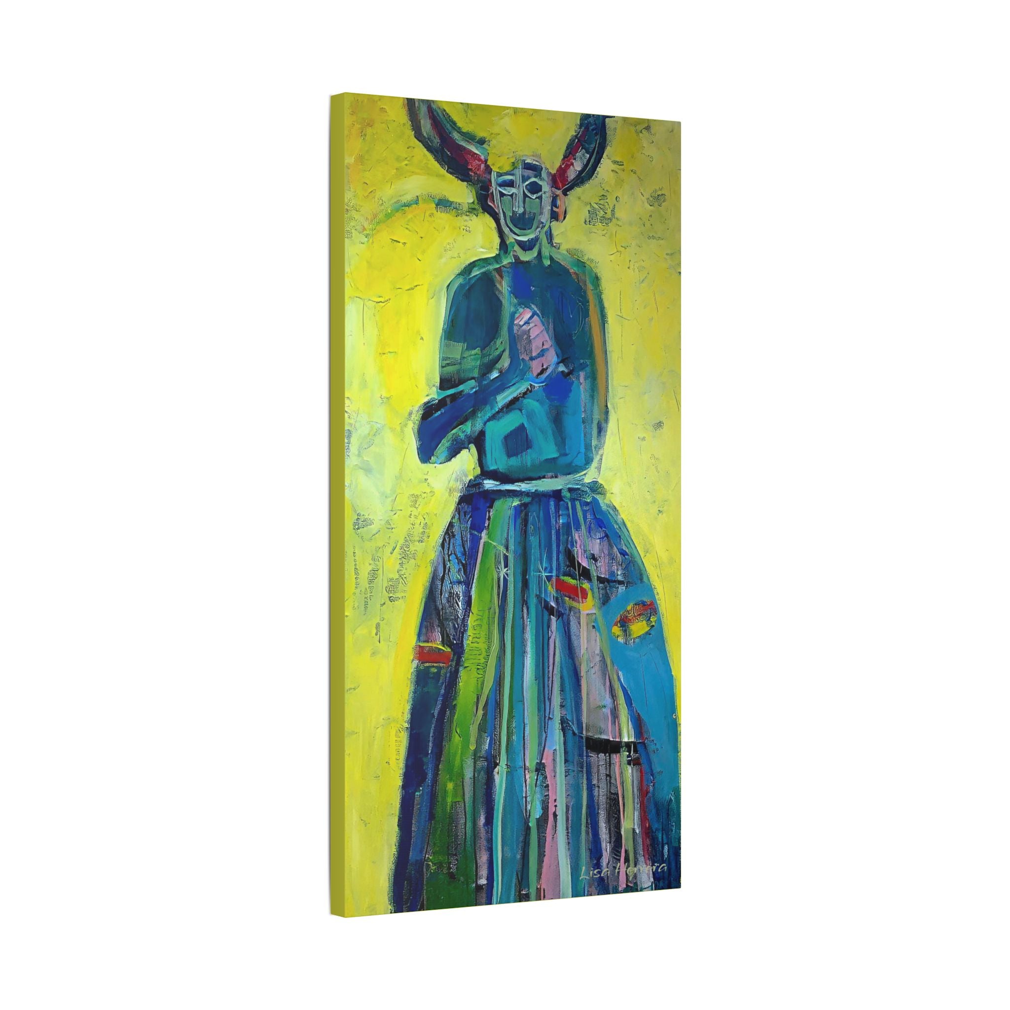 Canvas Print Lisa Herrera art Abstract Jab Jab  Canvas — Bold Blue & Yellow Stretched Wall Art