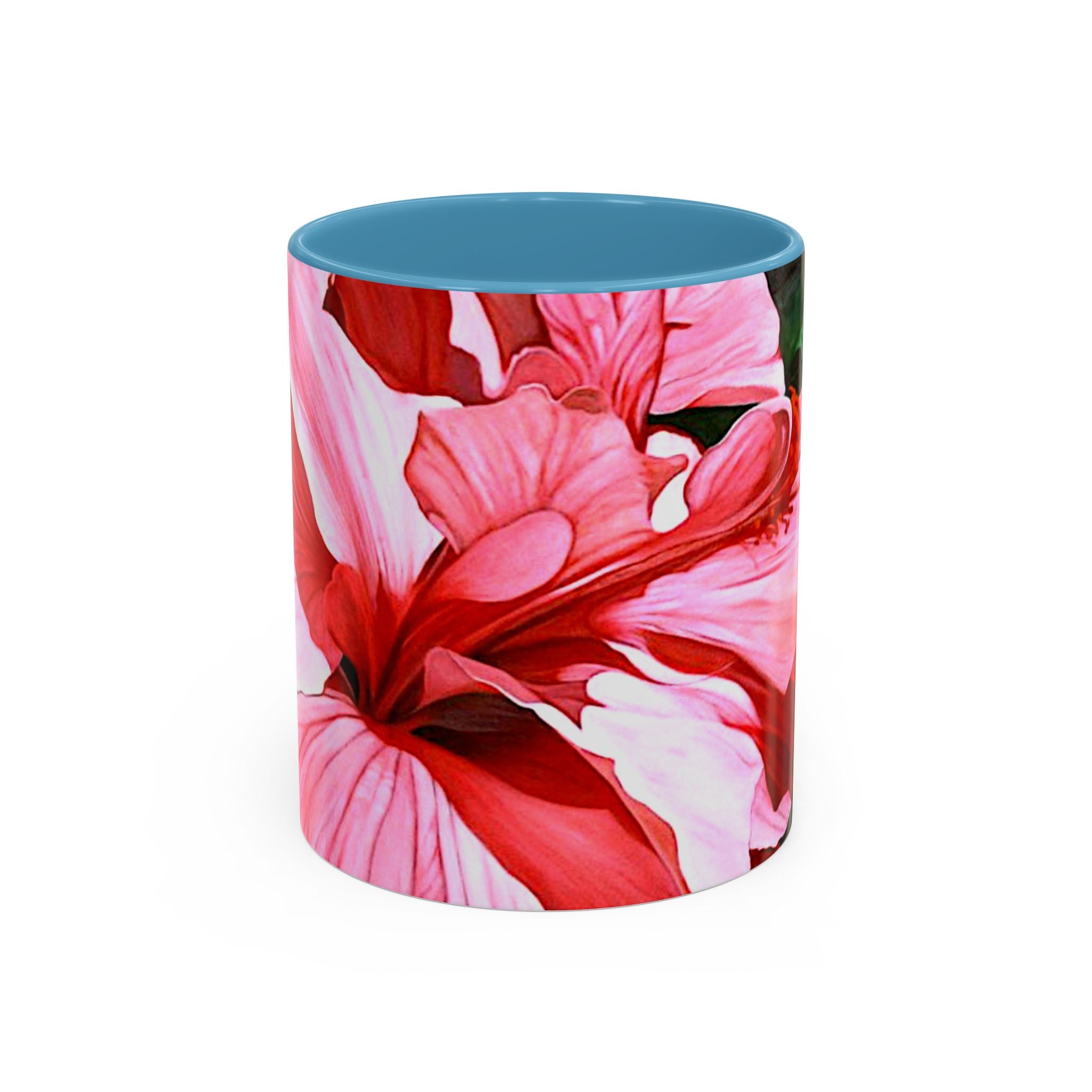 Coffee Mug Pink Hibiscus Painting (11, 15oz)