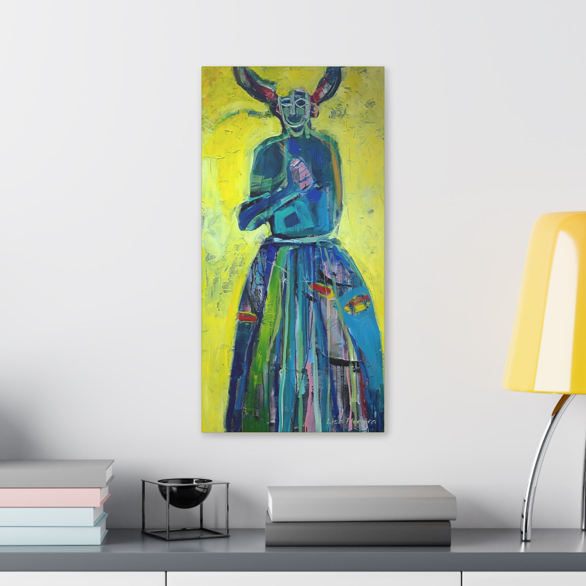 Canvas Print Lisa Herrera art Abstract Jab Jab  Canvas — Bold Blue & Yellow Stretched Wall Art