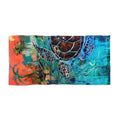 Beach Towel Sea Turtle Painting  — Vibrant Tropical Sunset Ocean Design