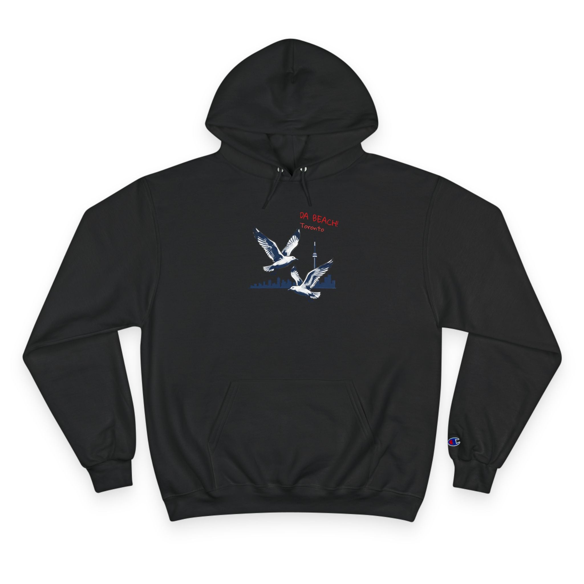 Hoodie Da Beach Seagulls and cn tower drawing Toronto Hoodie –  Pullover