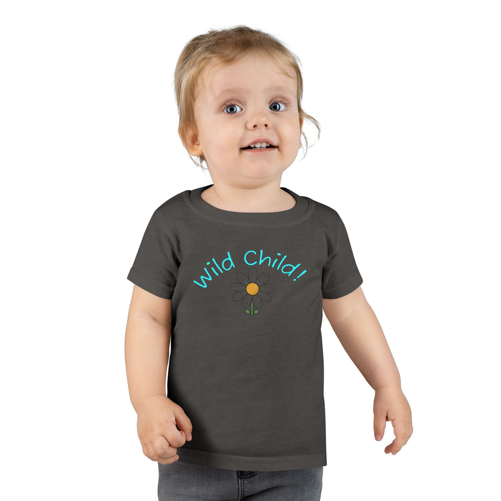Toddler T-Shirt "Wild Child" - Cute Yellow Script Tee for Playtime & Gifts