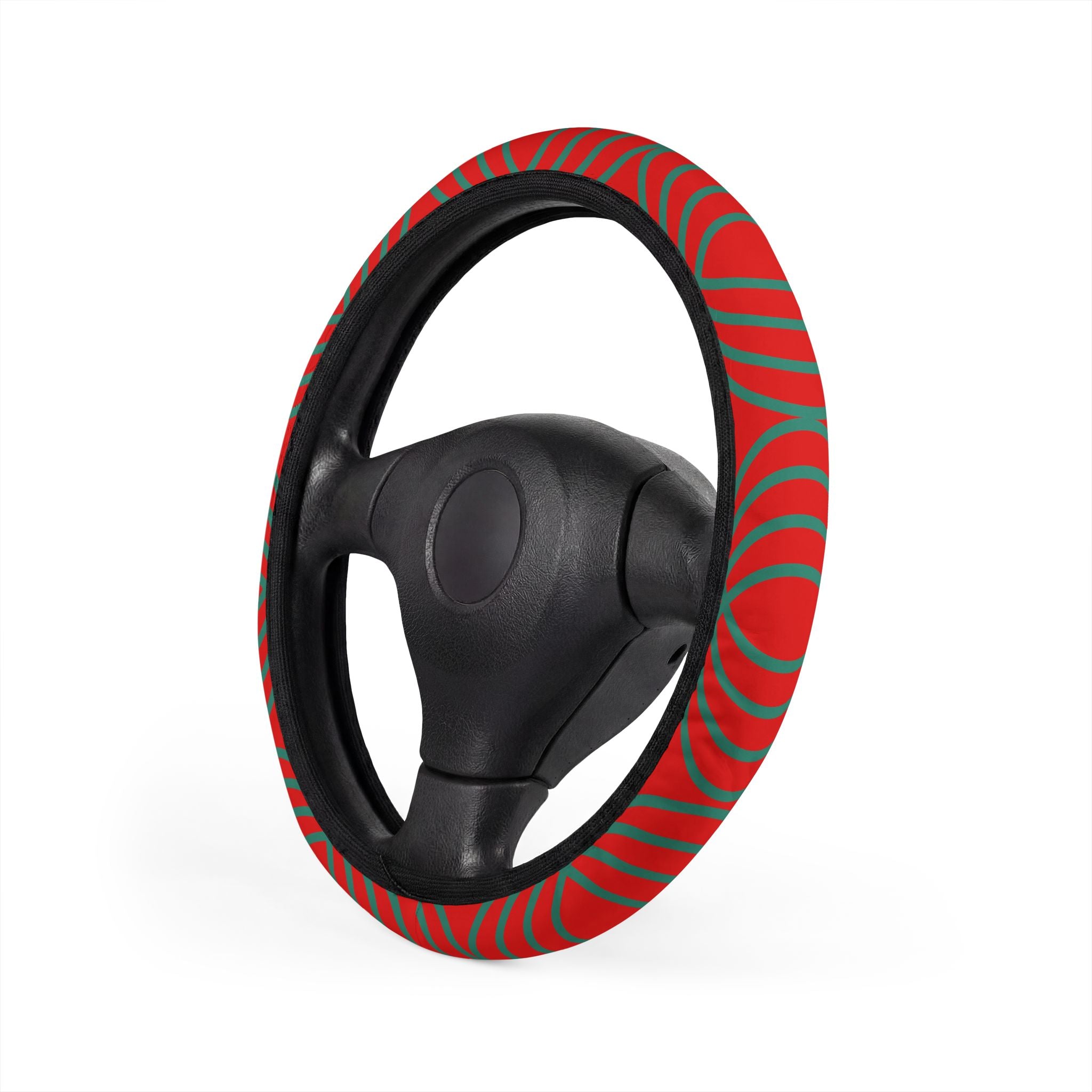Steering Wheel Cover — Red & Green Swirl