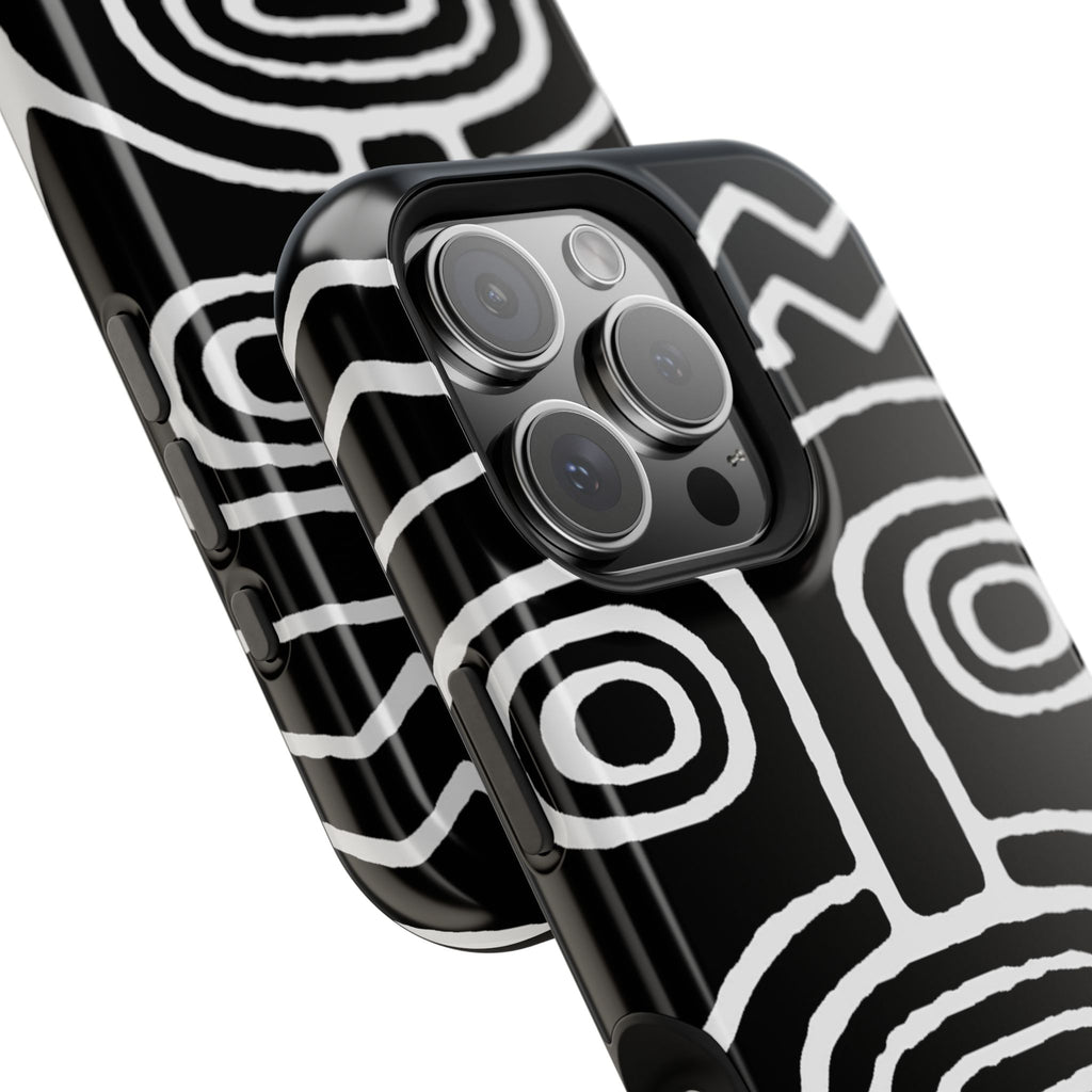 Phone Case — Black & White Tribal Mask Impact-Resistant Case